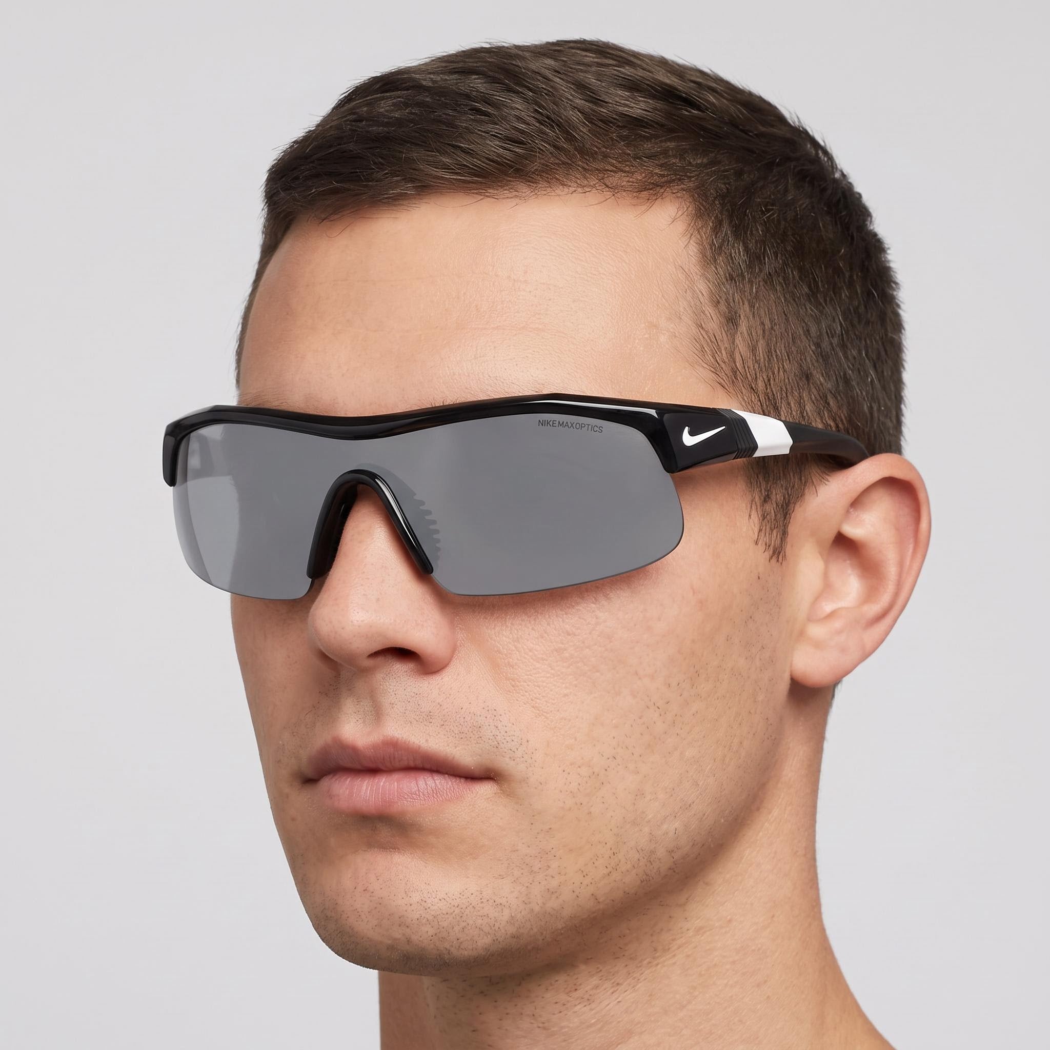 Gafas de sol unisex Nike Show X1 N Iu4881x, montura de plástico negra plateada brillante, no polarizadas UV 400, 58 mm, Photo 5