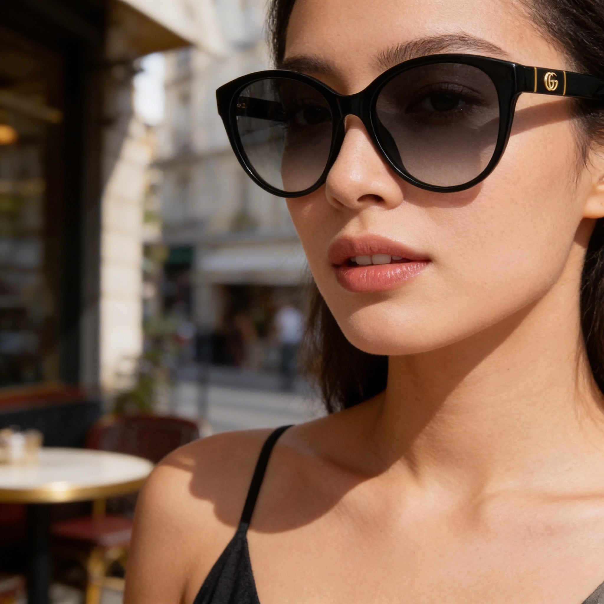 Gafas de sol Gucci Contemporaneo para mujer, color negro, inyectado, gris degradado, sin polarizar, con protección UV, 56 mm, Photo 6