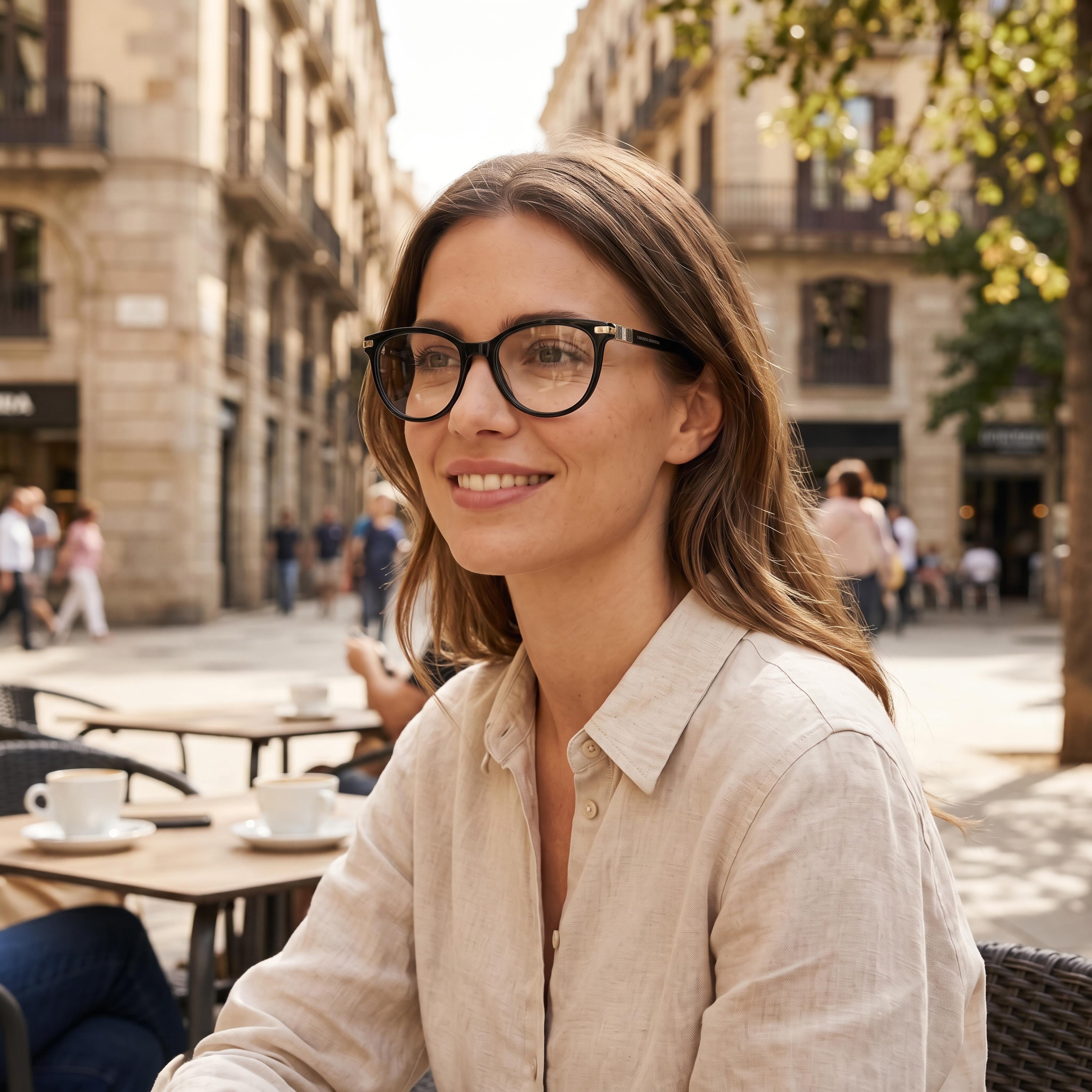 Carolina Herrera HER 0156 Unisex Sunglasses with Multicolored Acetate Frame and Black Lenses 53mm, Photo 5