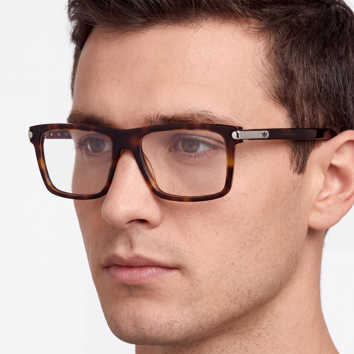 adidas Originals Or5128 Men's Dark Havana Plastic Frame Eyeglasses with Polycarbonate Lenses 54mm, Photo 4