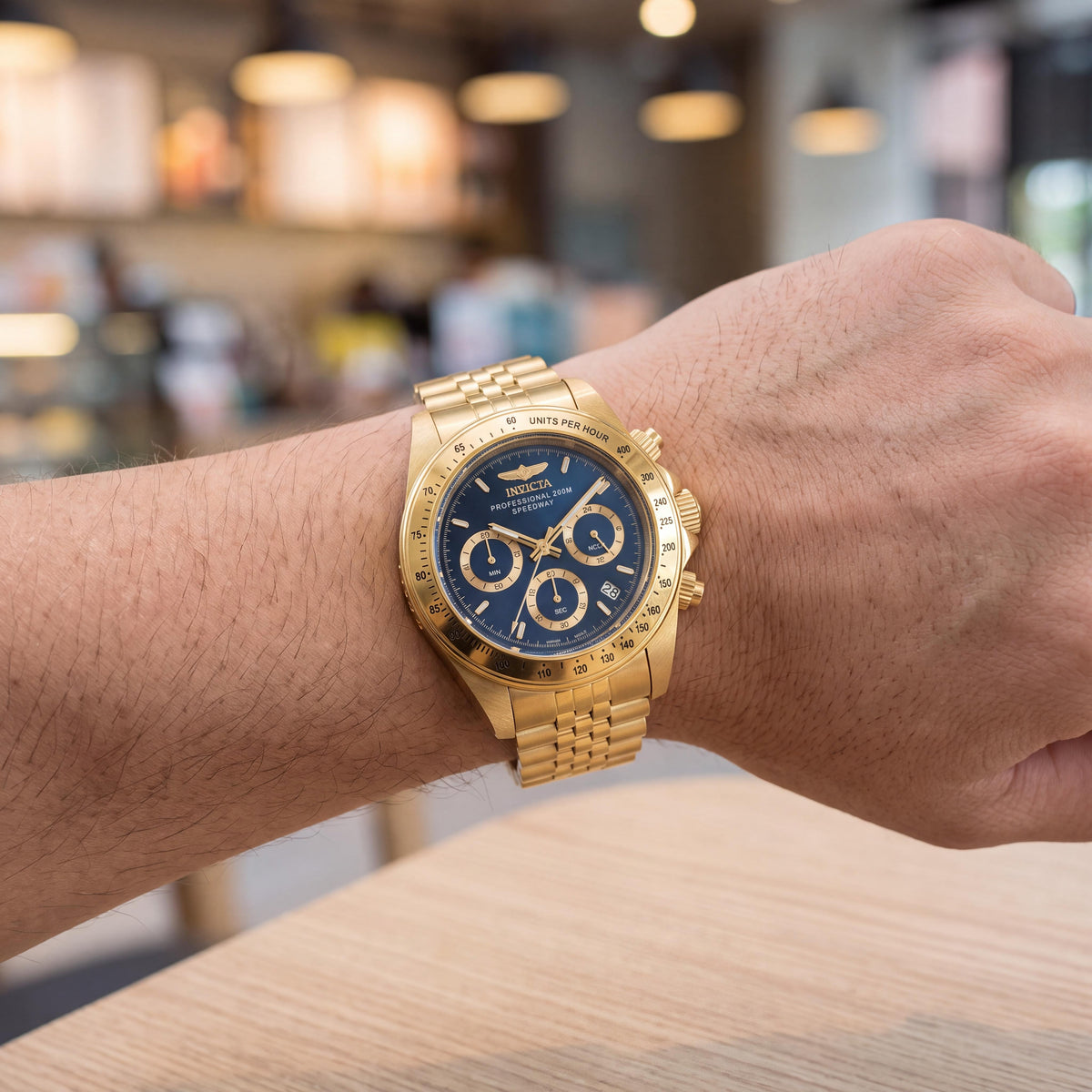 Invicta Speedway 30999 Unisex Chronograph Quartz Watch, Stainless Steel, Blue Dial, 20 ATM Water Resistant, 39mm, Photo 3