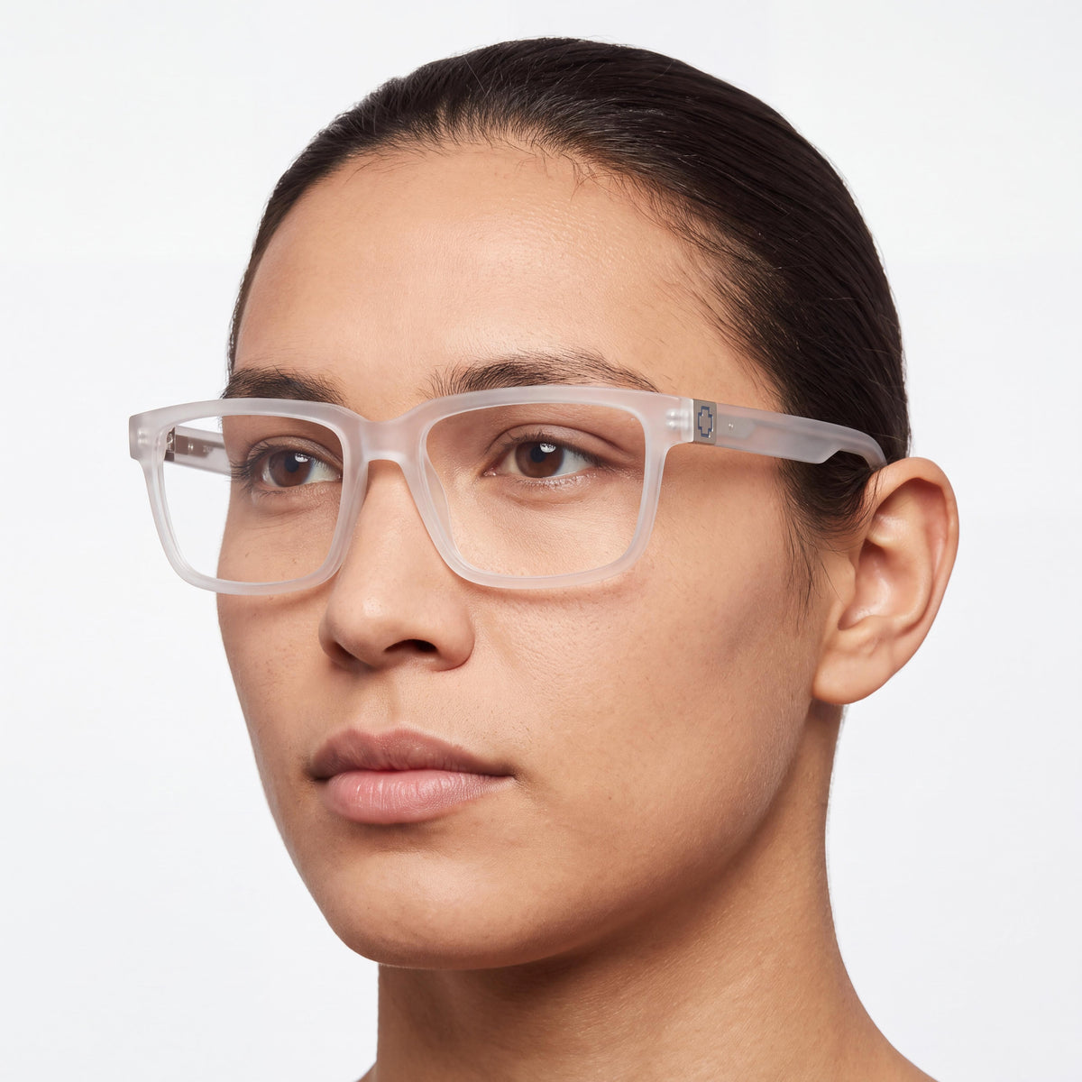 Montura de gafas ópticas Spy Unisex RAFE 56 con construcción de acetato transparente mate, tamaño 56-16-142mm, Photo 3