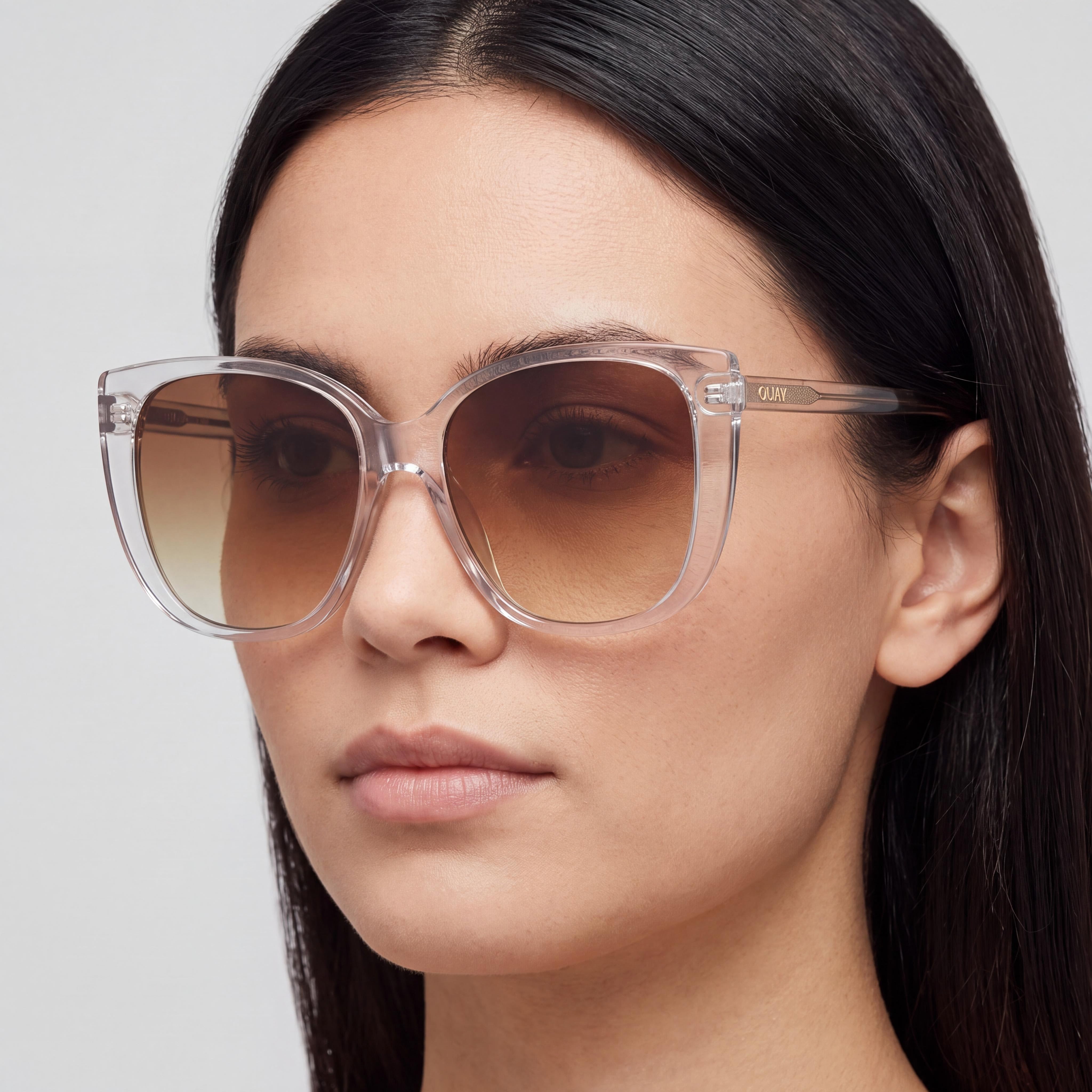 QUAY AUSTRALIA Modern Women's Clear Injection Frame Sepia Non-Polarized UV Protection Sunglasses 146mm, Photo 5