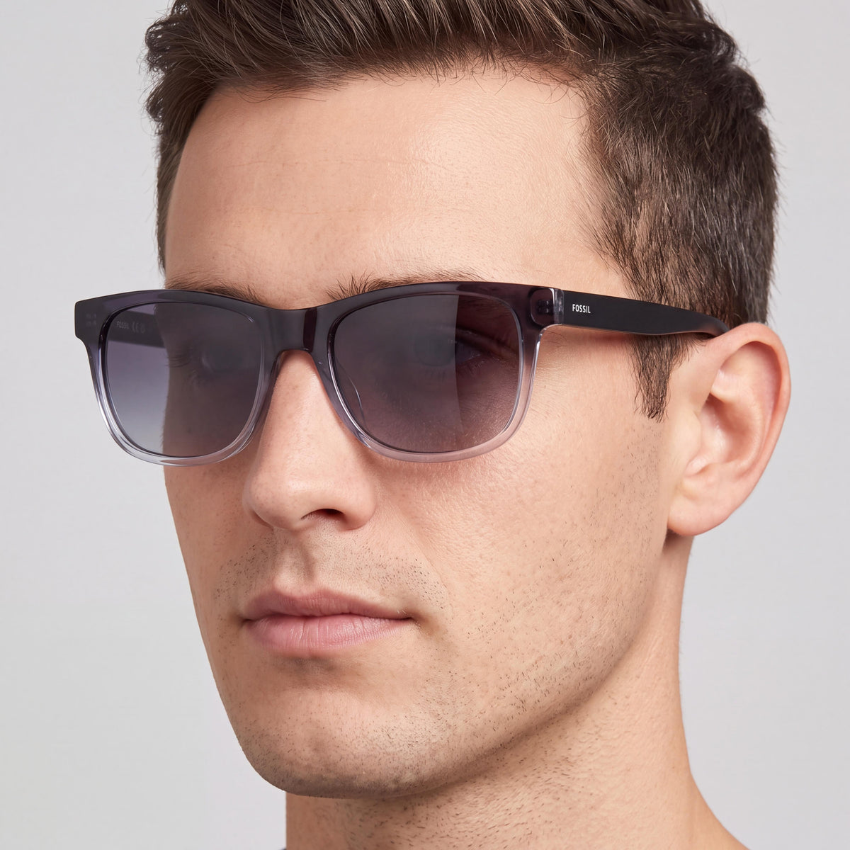 Gafas de sol Fossil Casual de policarbonato con cristal sombreado negro no polarizadas para hombre, 55-19-145, Photo 4