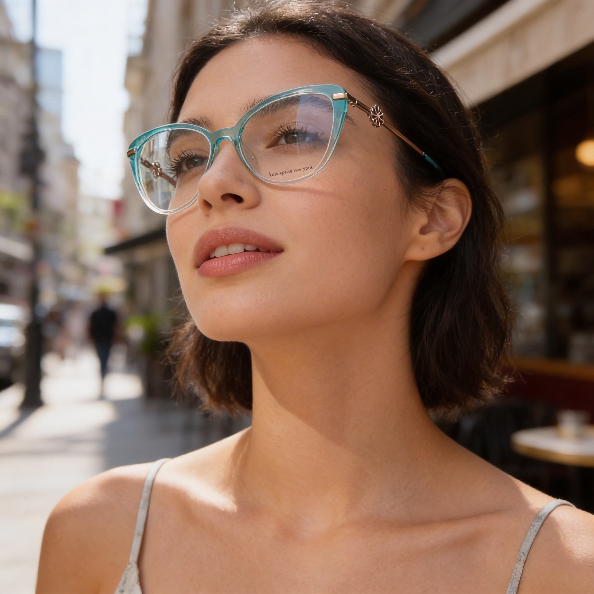kate spade new york FLAVIA Gafas de sol de acetato verde y rosa para mujer con lentes de policarbonato, 51 mm, Photo 6