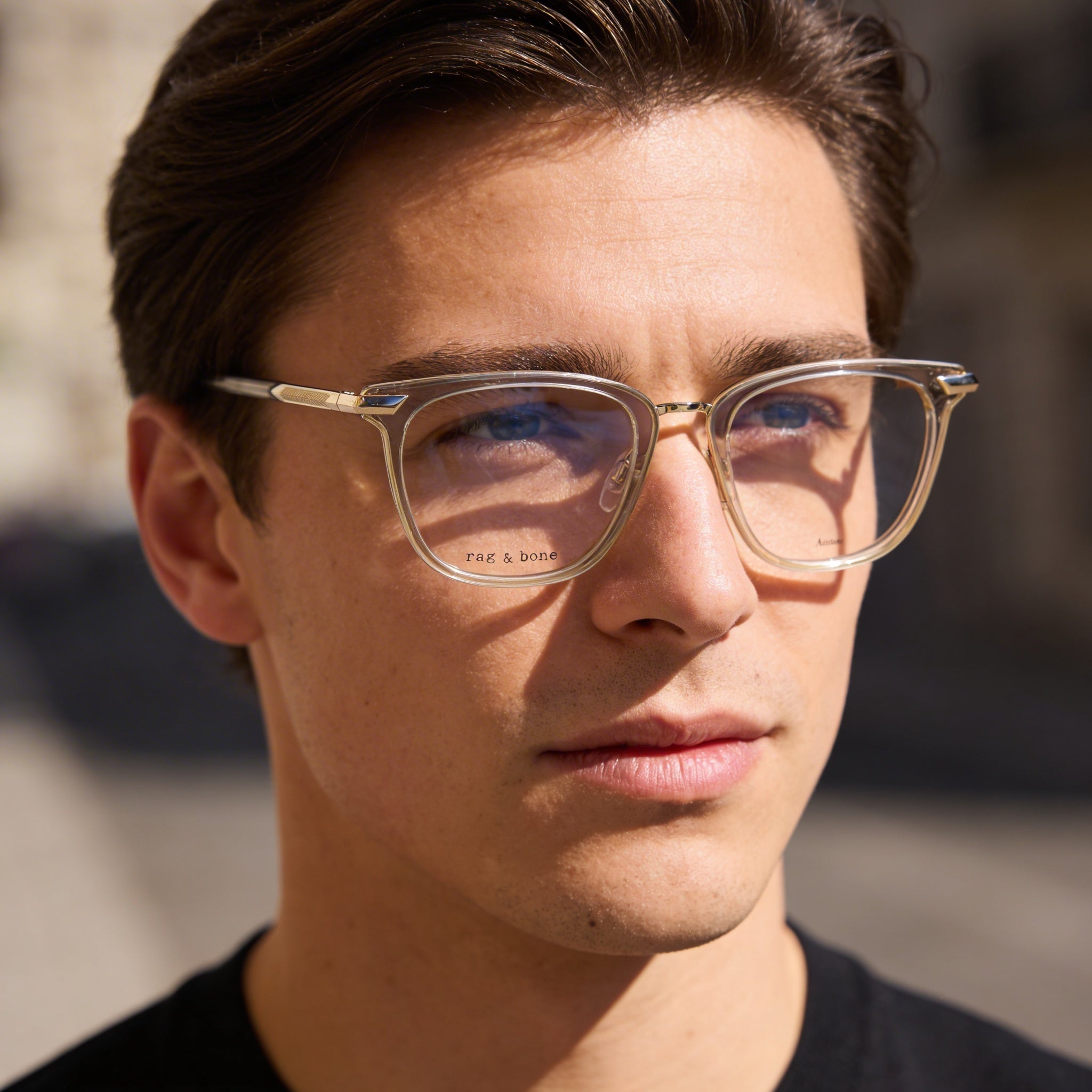 Rag & Bone Rnb8001 Men's Sunglasses with a Grey Acetate Frame and Lenses, 51mm Lens Width, Photo 5