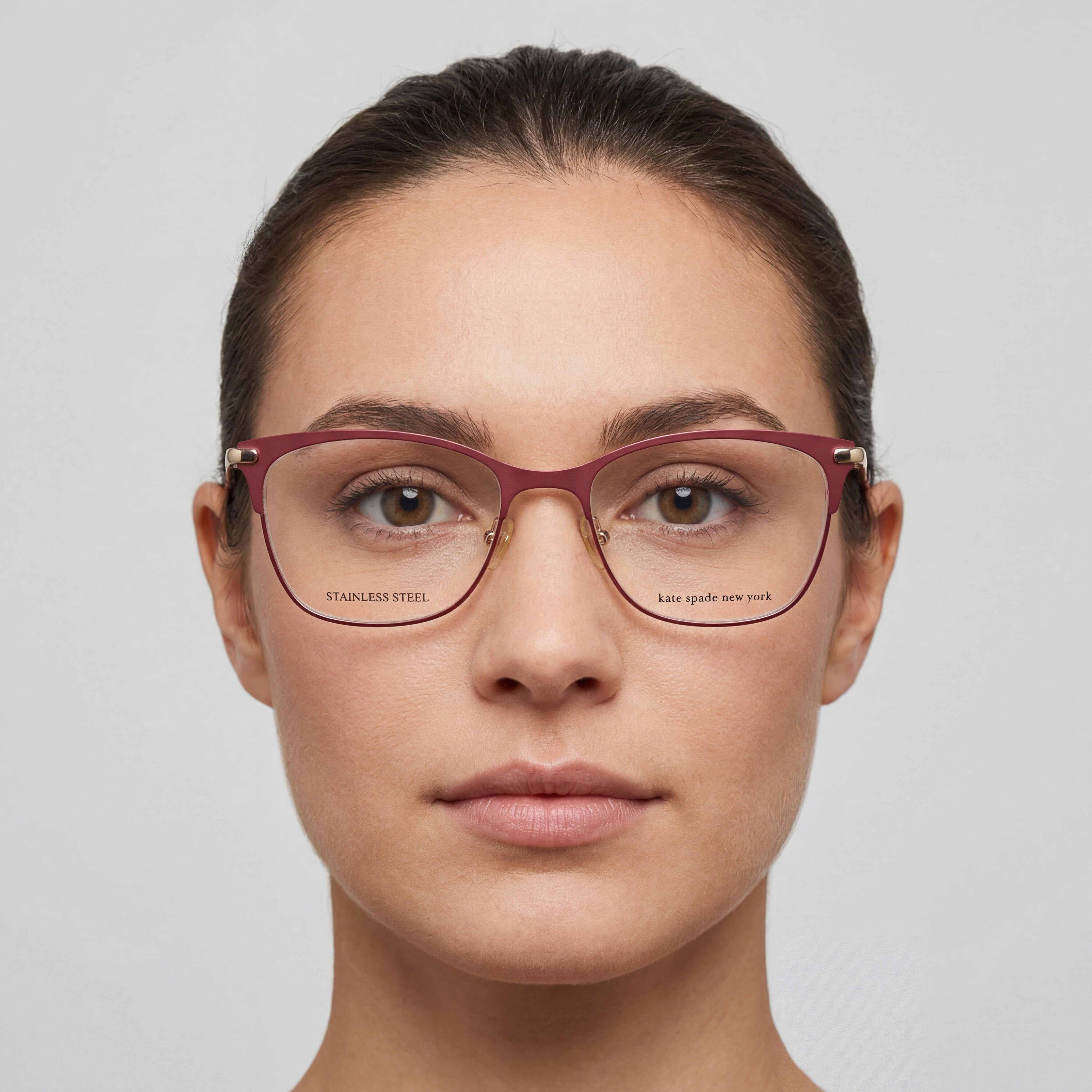Gafas Kate Spade New York rectangulares de metal burdeos para mujer con lentes de policarbonato (50-17-140 mm), Photo 4