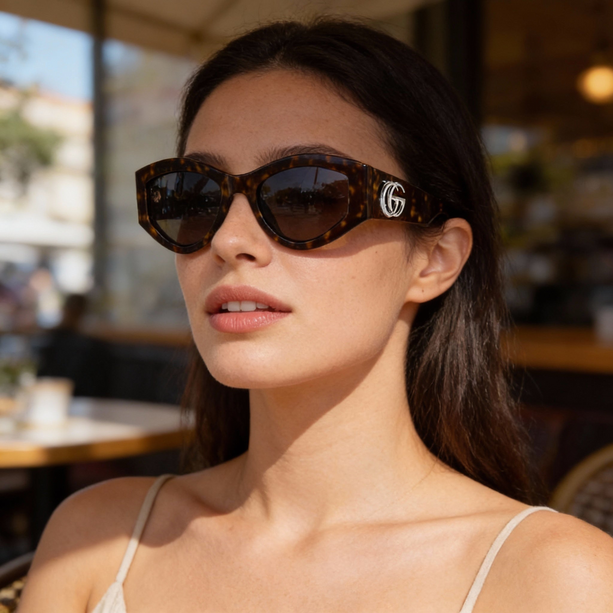 Gucci Modern GG1951S Unisex Recycled Sunglasses with Black Frame and Black Lenses, Bridge 18mm, Temple 145mm, Photo 6