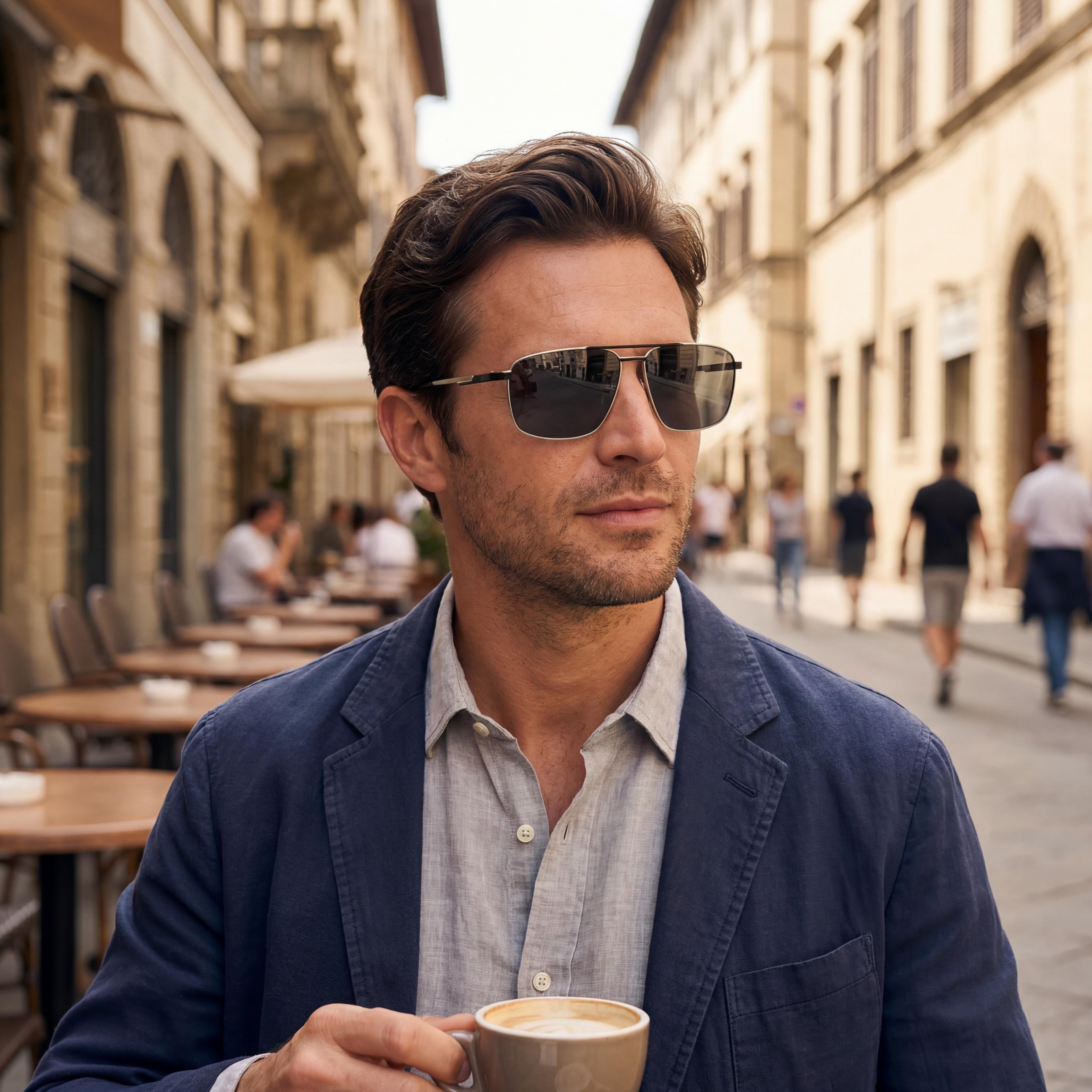Gafas de sol para hombre BMW Contemporary BW0055-H Montura de titanio paladio brillante Protección UV 62-18-140, Photo 4