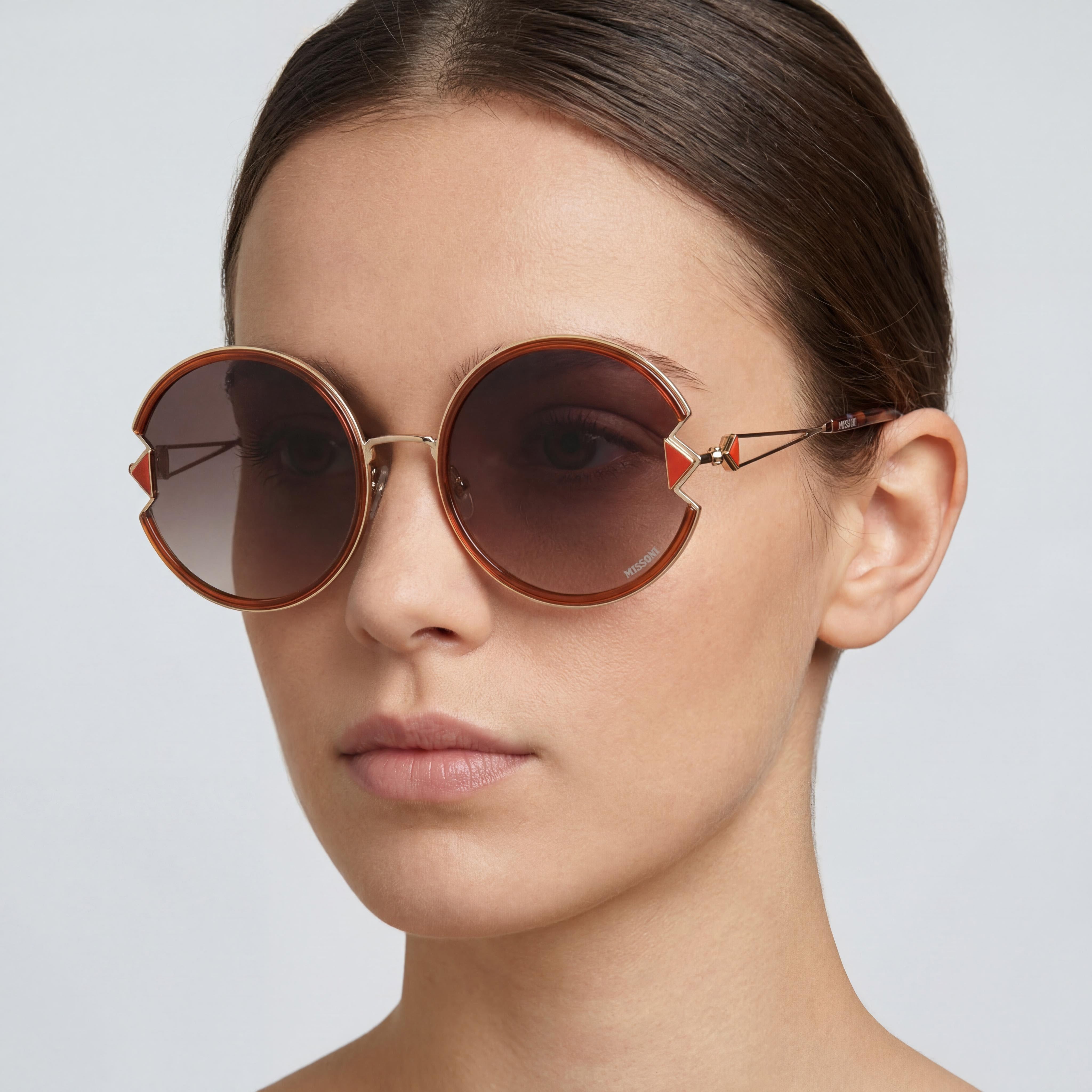 Missoni Classic Women's Stainless Steel Frame Brown Polycarbonate Lens UV Protection Sunglasses 59mm, Photo 5