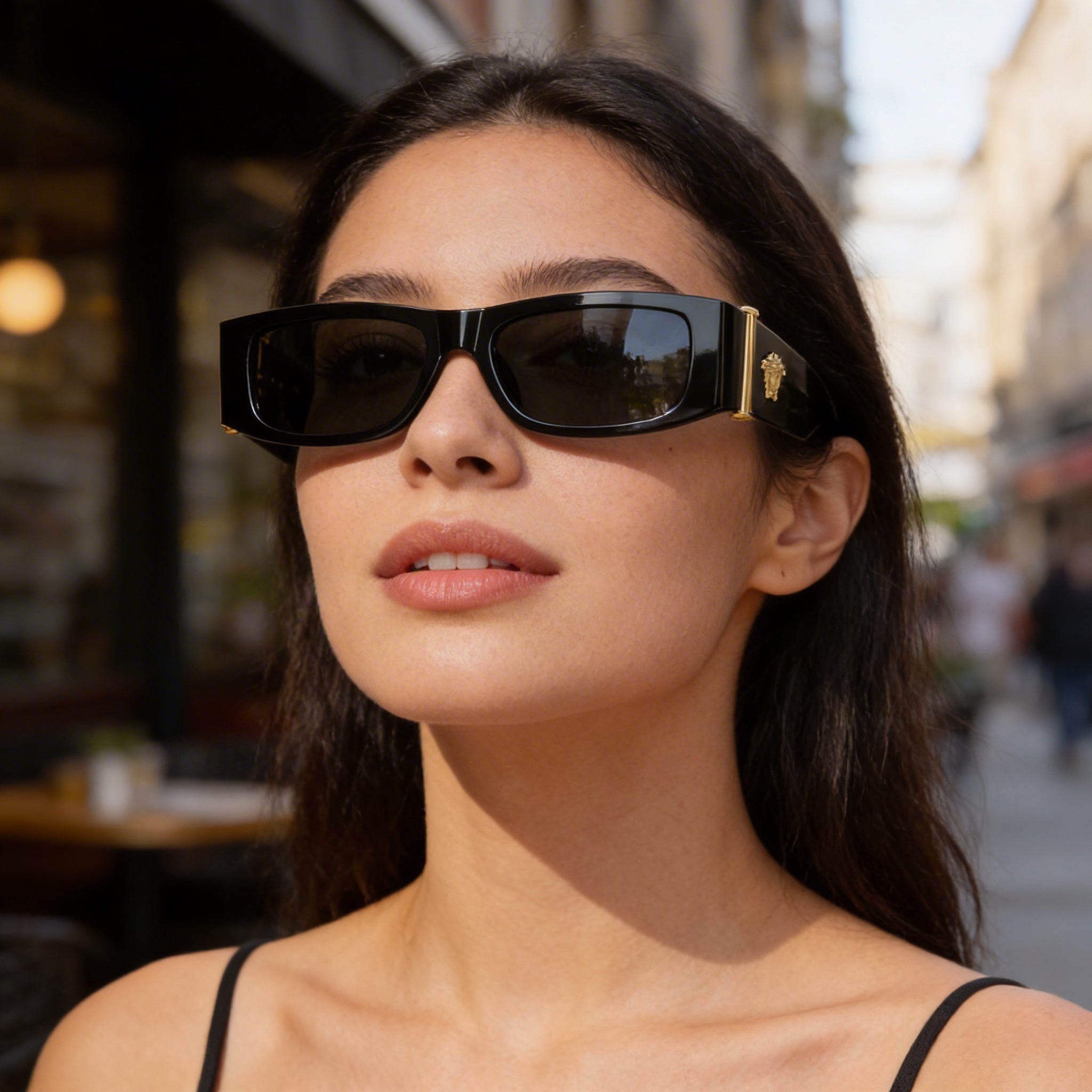 Gafas de sol unisex Versace Ve 4476 U con montura de acetato gris oscuro y lentes de policarbonato gris oscuro, talla 55, Photo 6