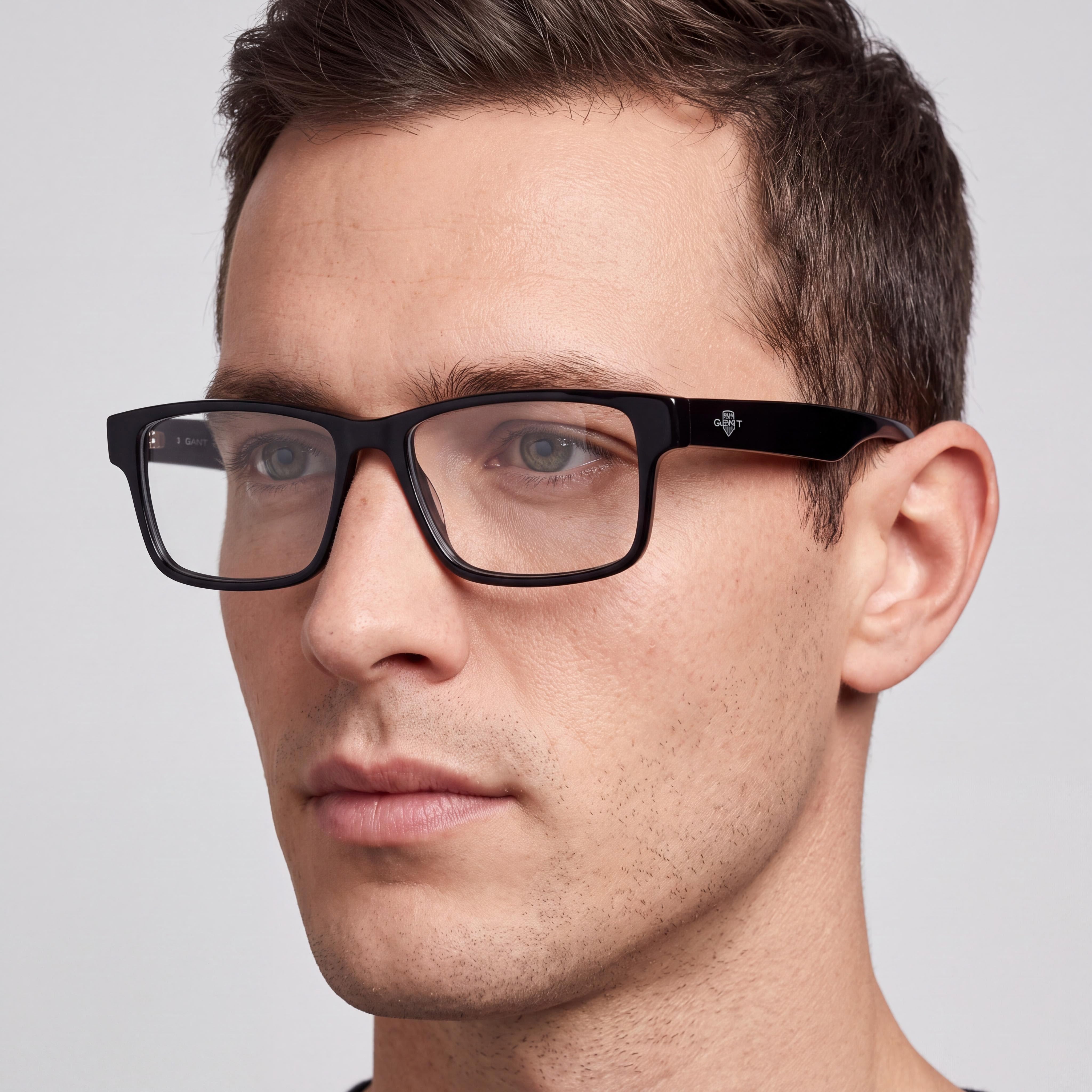 GANT Ga50017 Unisex Eyeglasses with Shiny Black Frame, Polycarbonate Lenses, Lens Width 53mm, Bridge Width 15mm, Temple Length 145mm, Photo 4