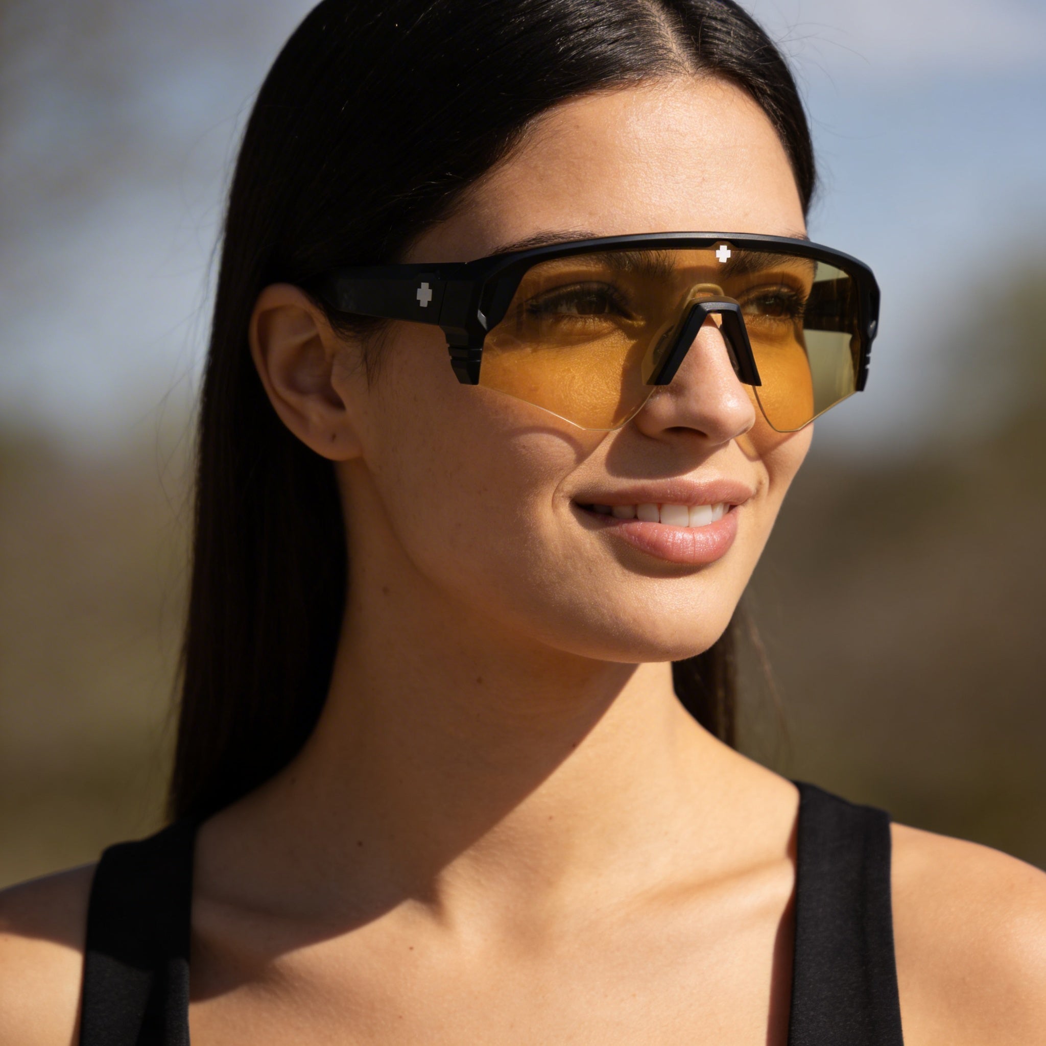 Spy Monolith Speed Unisex Pebax Non-Polarized Sunglasses Matte Black Happy LL Yellow 142mm, Photo 5
