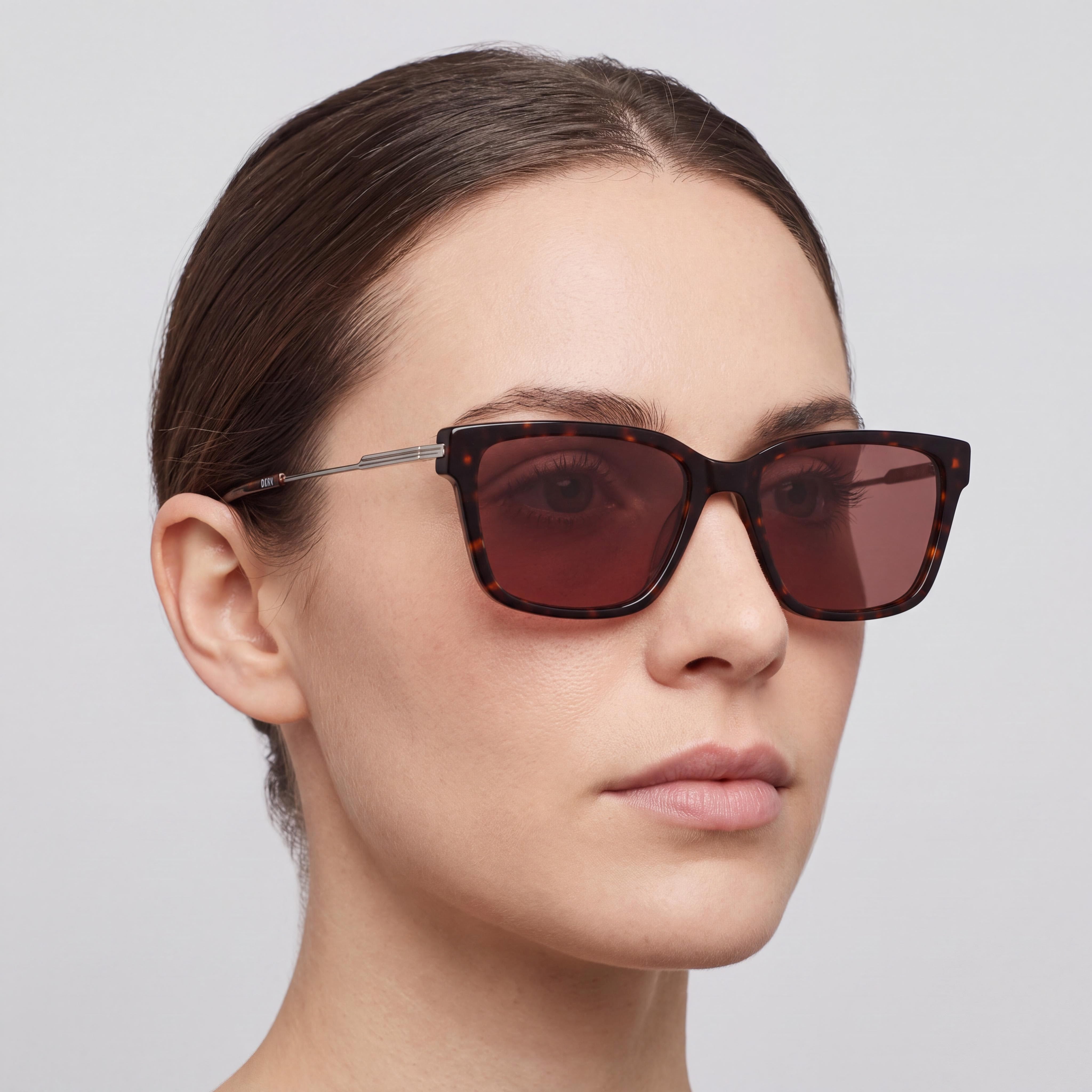 DKNY Dk713s Sunglasses for Women, Dark Tortoise Plastic Frame, Non-Polarized, UV Protected, 56mm, Photo 5
