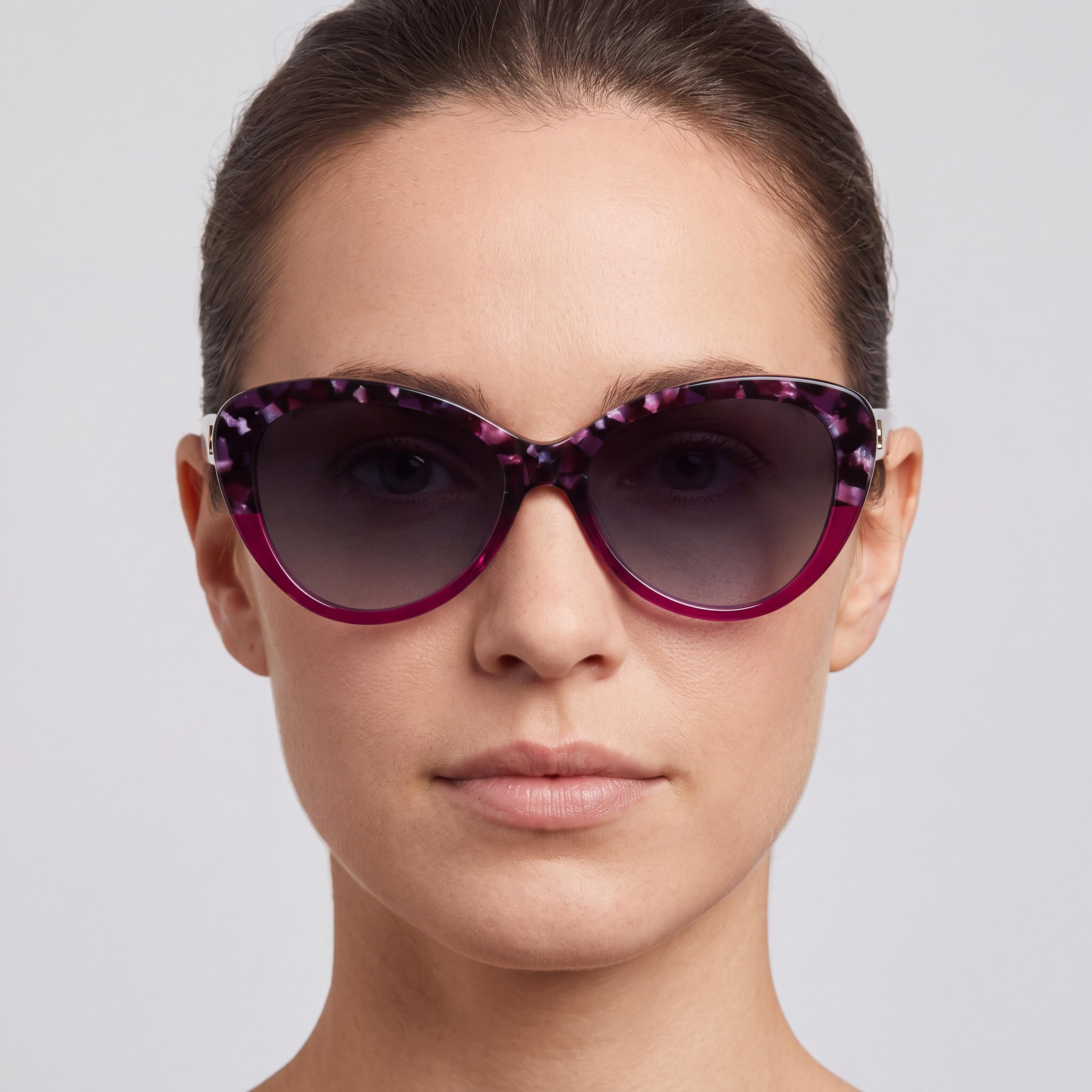 kate spade new york Ks Josi/S Gafas de sol para mujer de acetato azul habana burdeos con lentes grises oscuras degradadas con protección UV de 55 mm, Photo 4