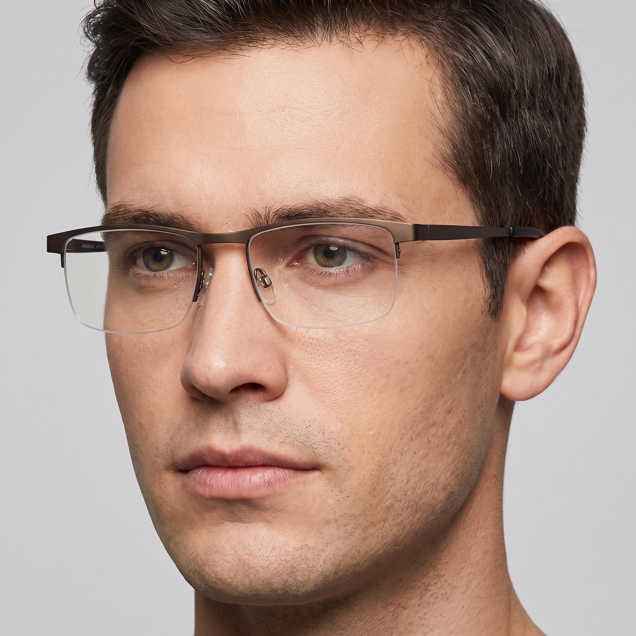 Gafas Chesterfield Ch 113xl para hombre con montura metálica marrón y lentes transparentes, tamaño 55-19-150, Photo 4