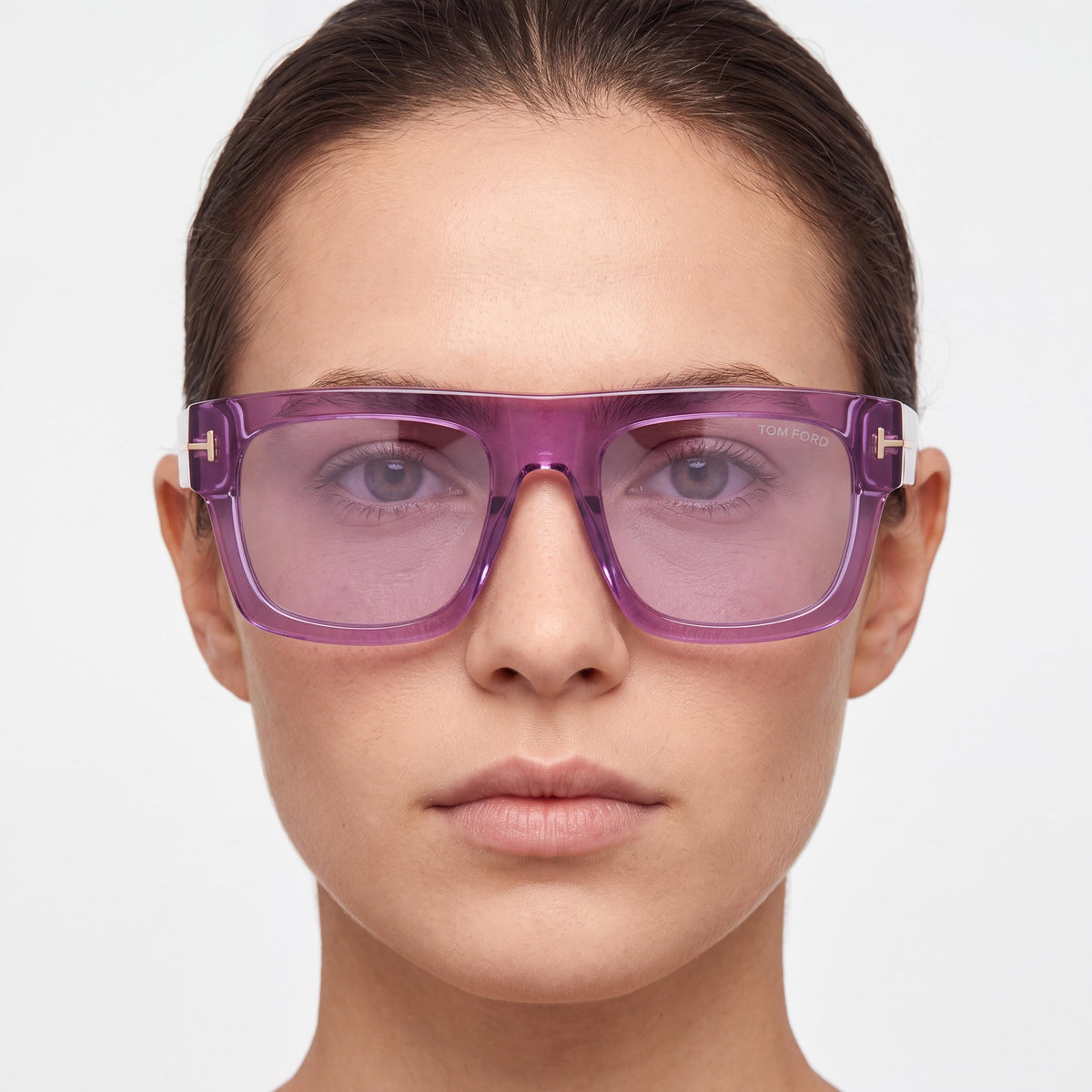 Tom Ford FT0711 84V Unisex Non-Polarized Sunglasses, Transparent Violet Pantographed Plastic Frame, 53mm, Photo 5