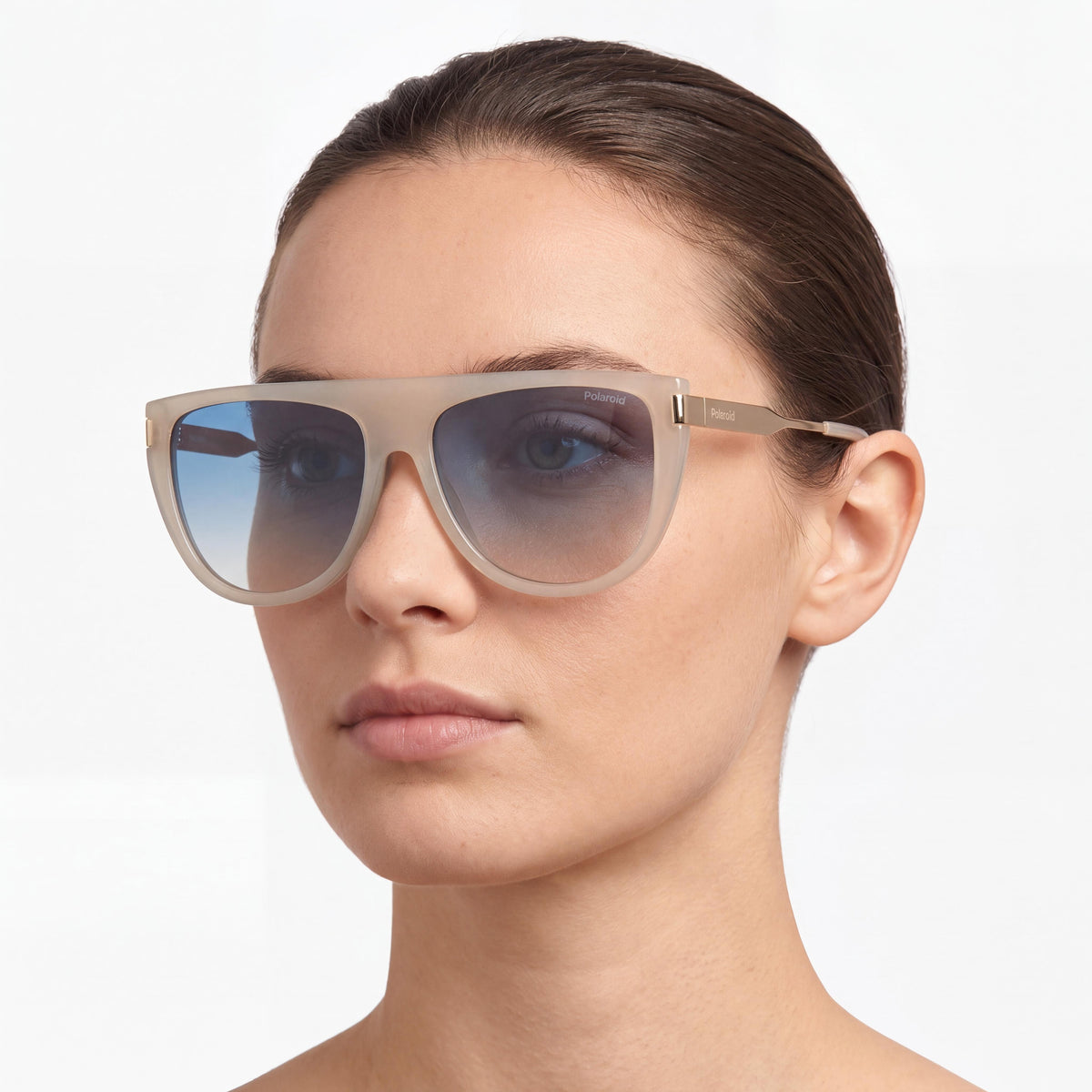 Polaroid PLD 6221/S/X Women's Beige ECO Polycarbonate Blue Shaded Polarized 100% UV 57mm Sunglasses, Photo 3