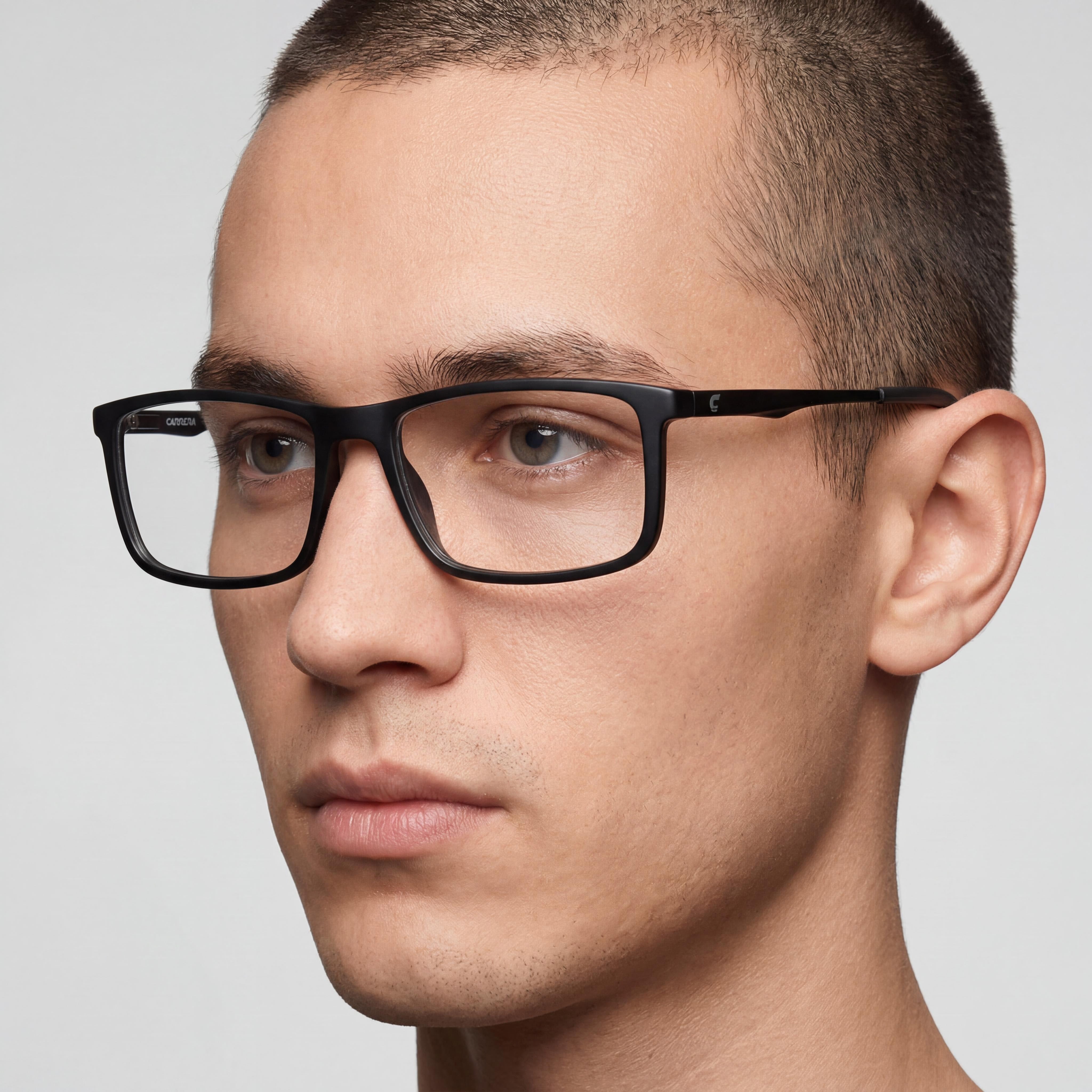 Carrera Modern Unisex Black Injected Cellulose Propionate Rectangle Frame Eyeglasses 54-16-145, Photo 4