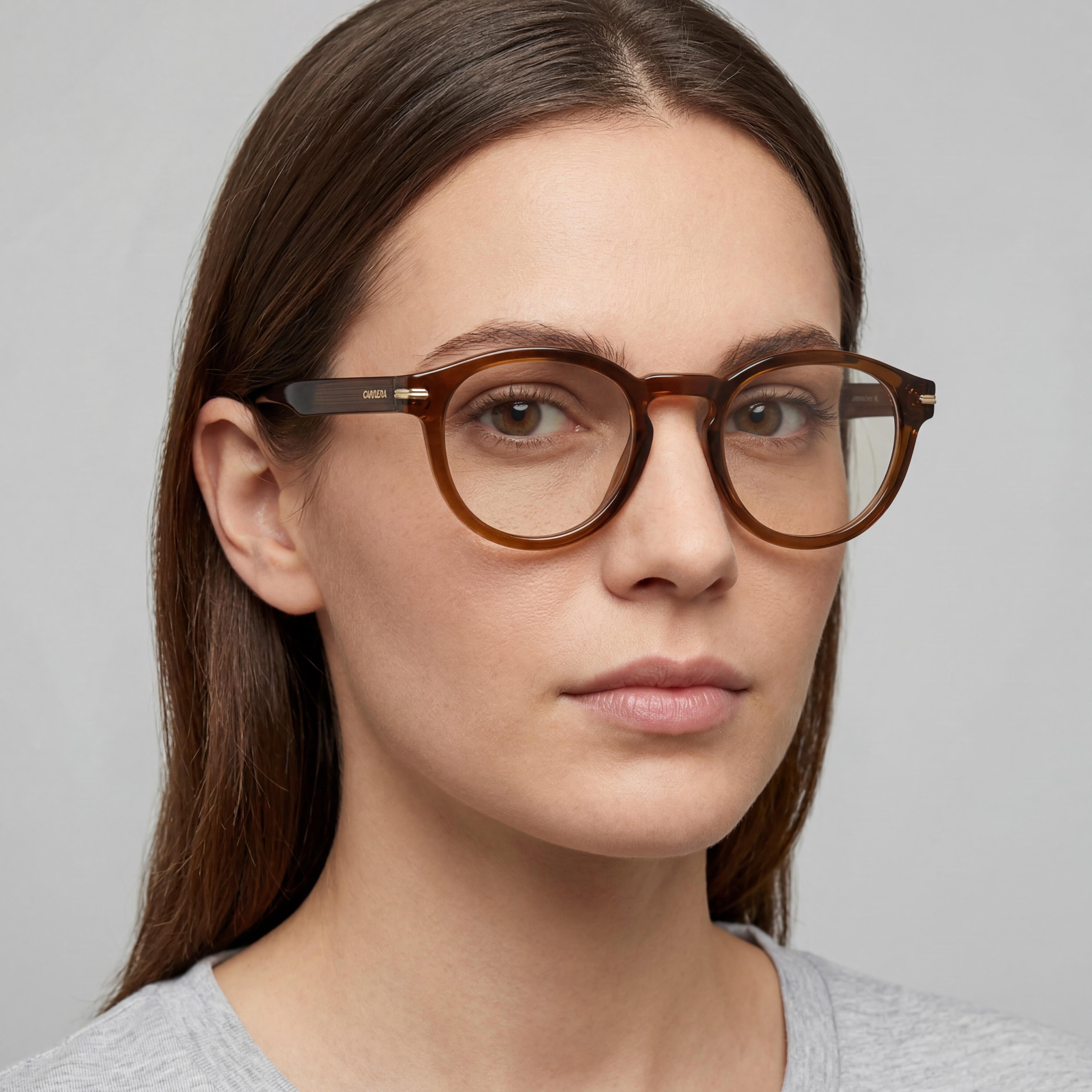 Gafas Carrera 313 Transparent Brown Redondas Unisex, Acetato 47mm, Photo 4
