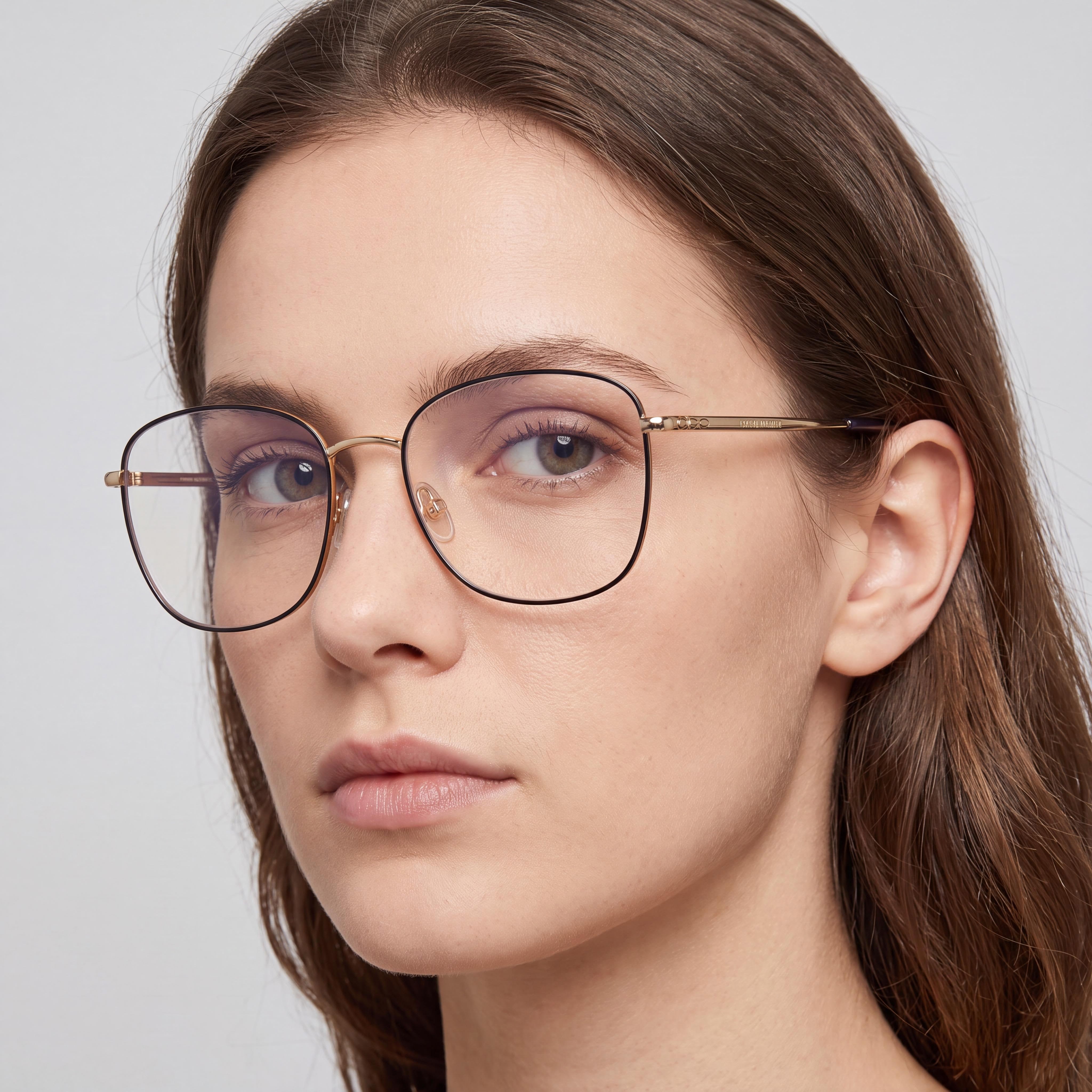 Gafas Isabel Marant clásicas para mujer con montura de acero inoxidable en negro y dorado, 54 mm de ancho de lente, Photo 4