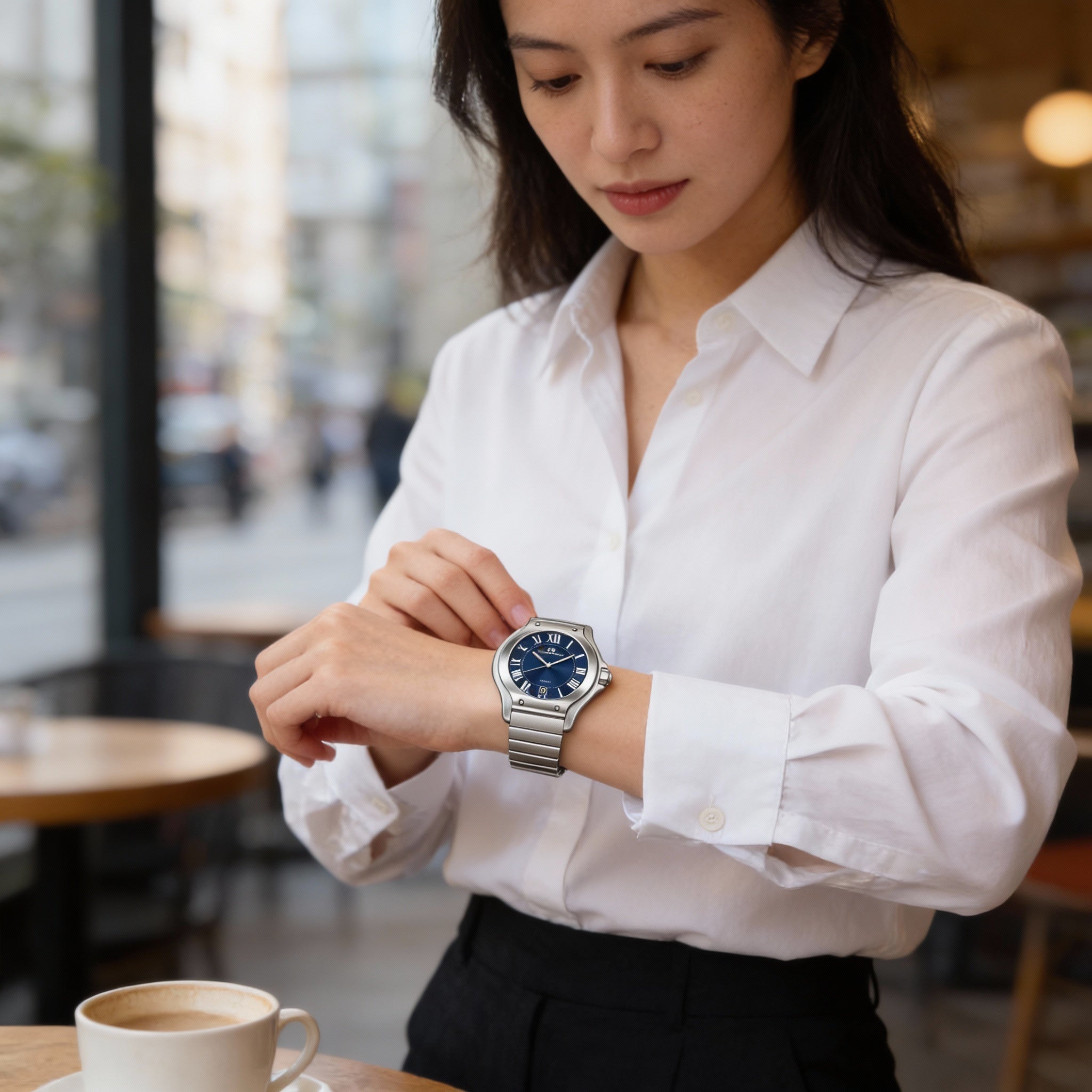 Reloj Oceanaut para mujer con movimiento de cuarzo, acero inoxidable, esfera azul y resistente al agua., Photo 5