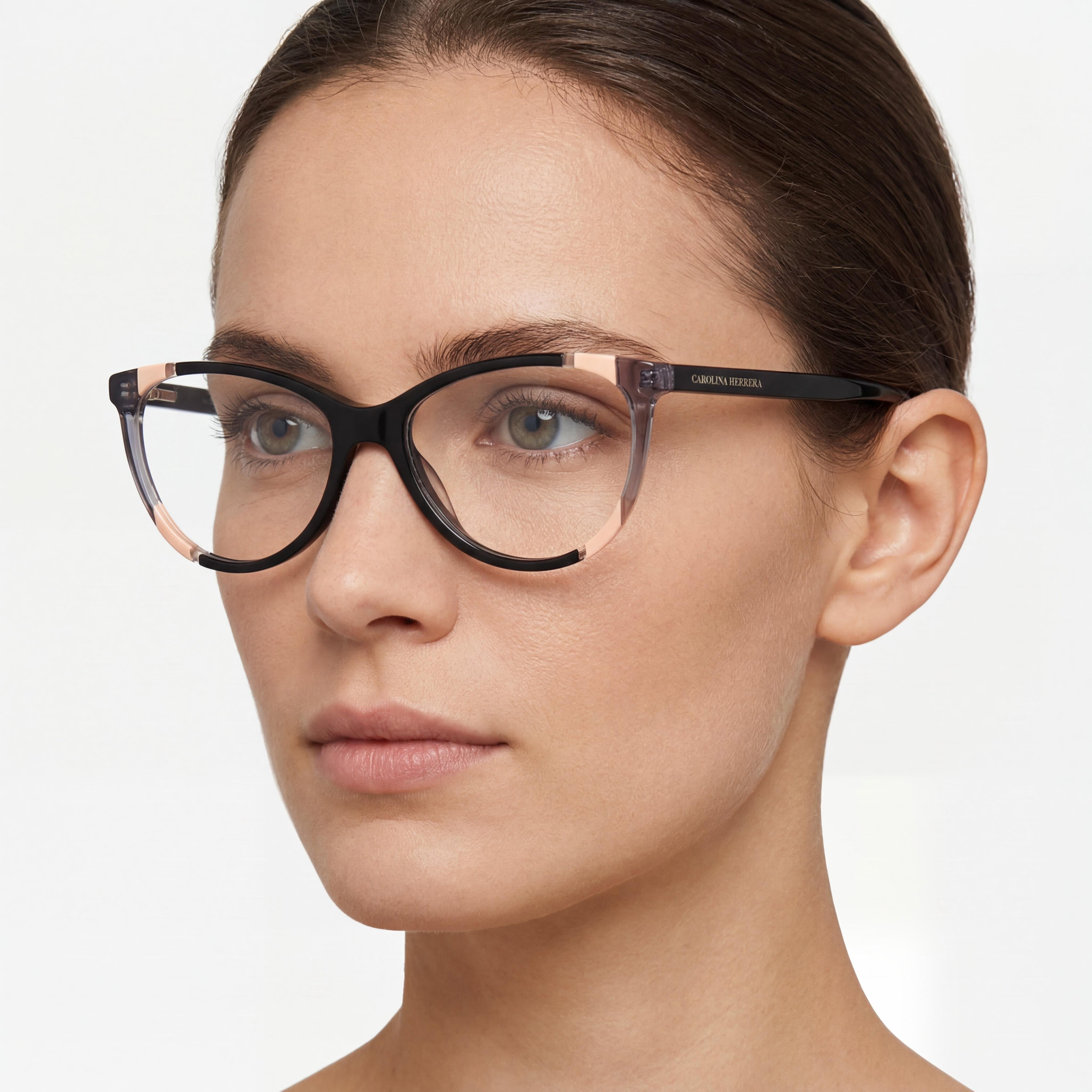 Carolina Herrera Women's CH 0064 Acetate Black Nude Frame Polycarbonate Lenses UV Protected Sunglasses 55mm, Photo 4