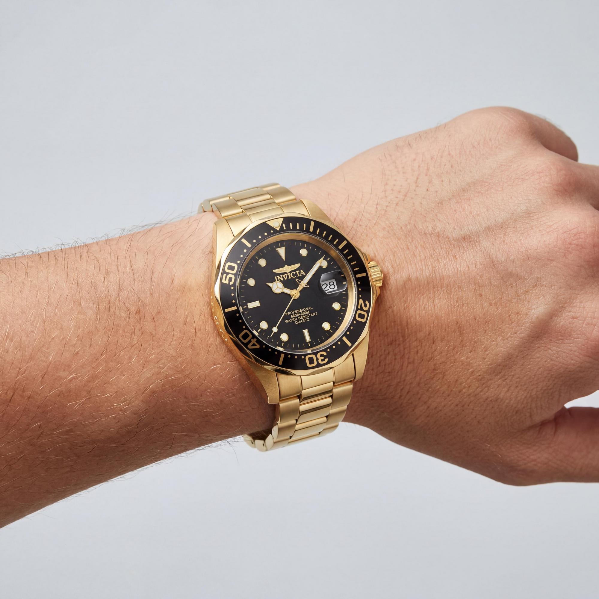 Reloj de cuarzo unisex Invicta Pro Diver 9311 de acero inoxidable de 40 mm, esfera negra, segundero y pulsera resistente al agua hasta 200 m., Photo 4