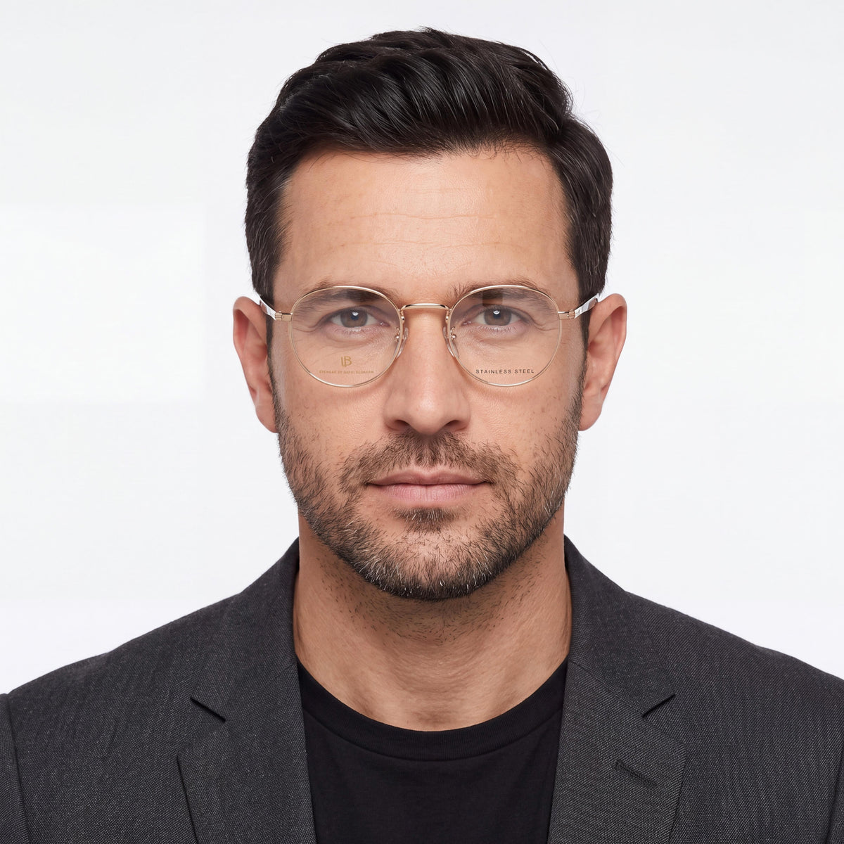 David Beckham Db 1127 Men's Modern Eyeglasses, Gold Black Alloy Steel Frame, 51mm Lens Width, Photo 4