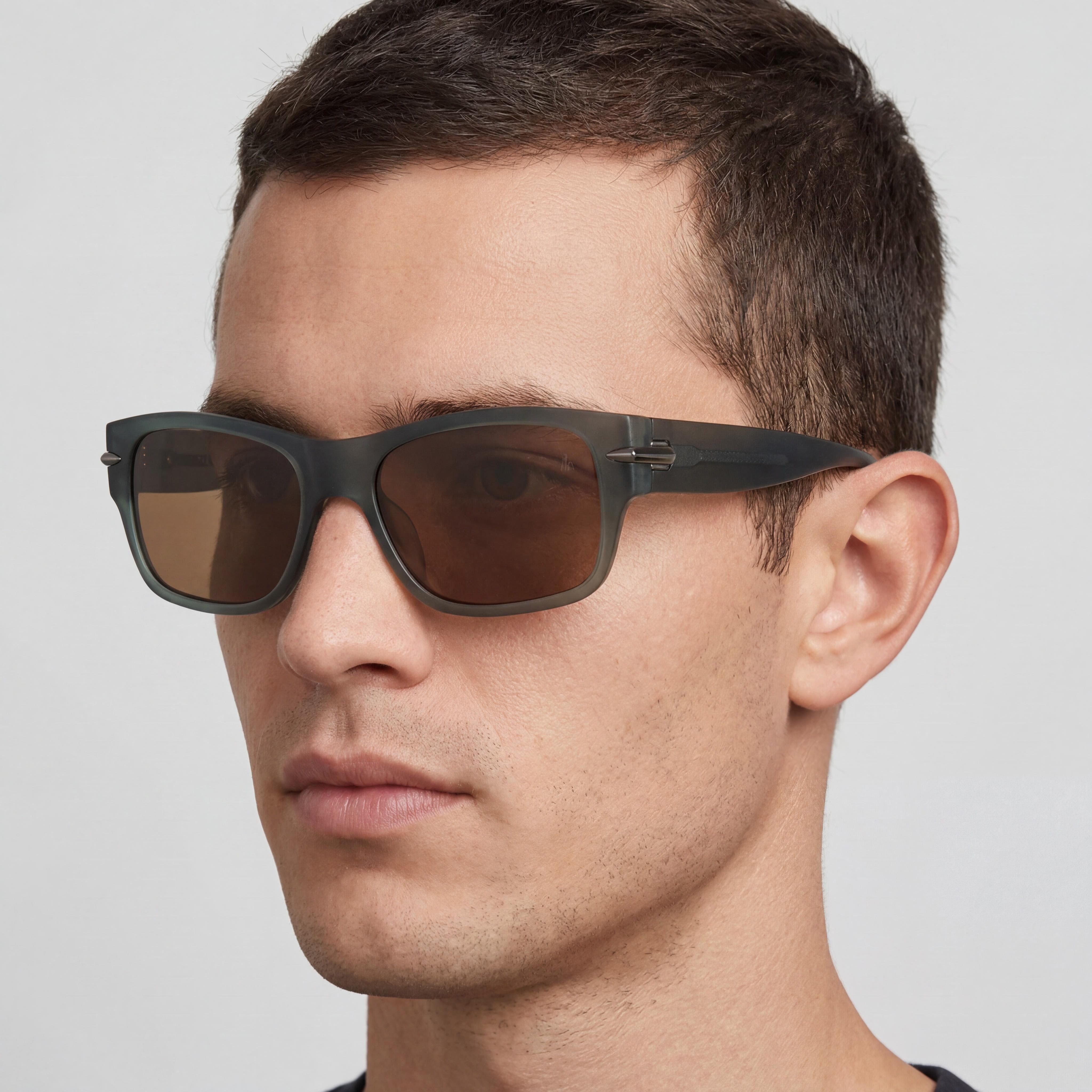 Rag & Bone Casual para hombre, armazón de acetato de cristal, lentes verdes no polarizadas 55-17-145, Photo 5