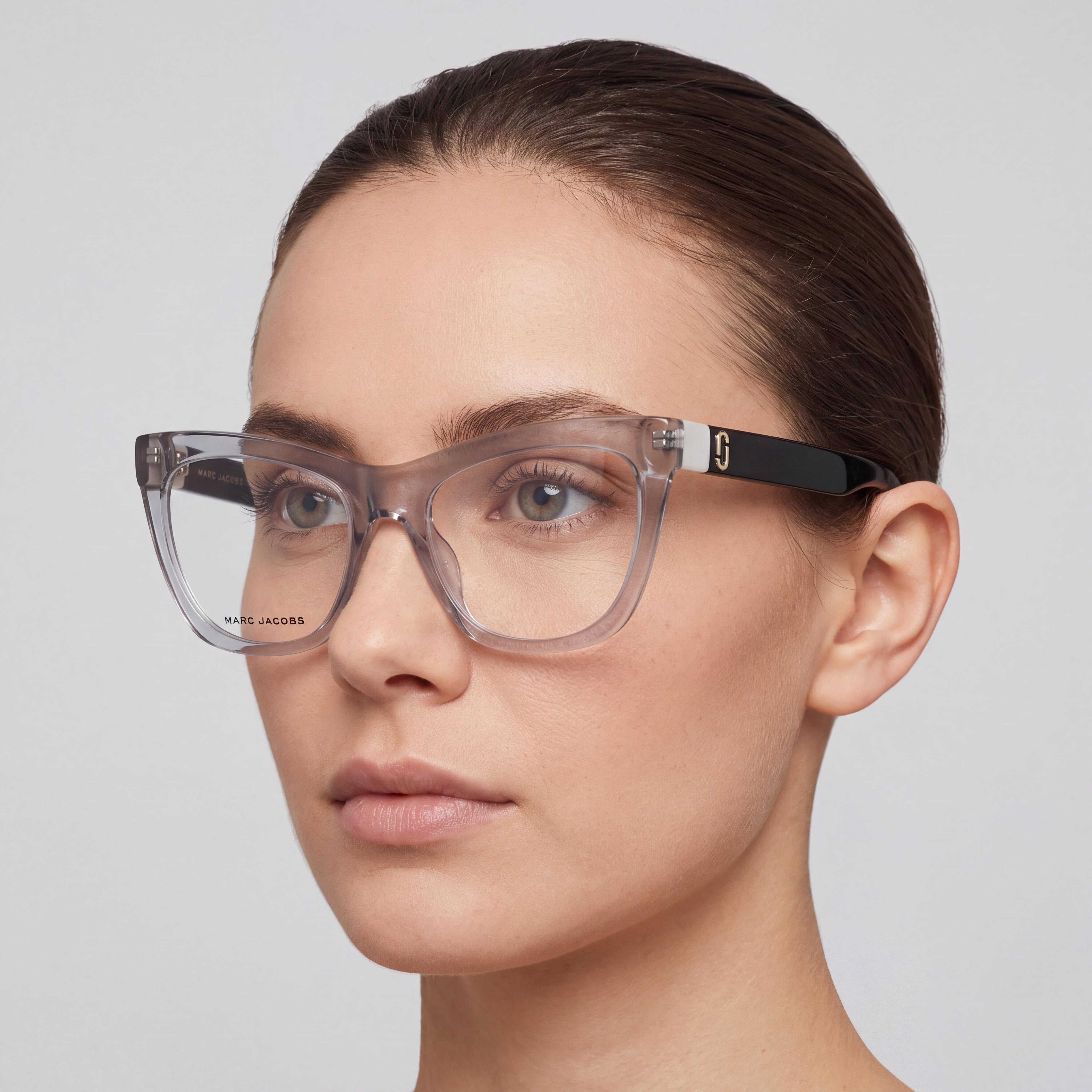 Gafas Ópticas Rectangulares de Mujer Marc Jacobs Marc 649, con Montura de Celulosa Marrón Beige, Lente de 53mm, Photo 3