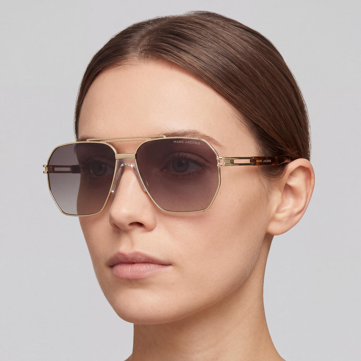 Marc Jacobs Marc 748/S Women's Gold Havana Brown Metal Sunglasses 100% UV Protection 60mm, Photo 4
