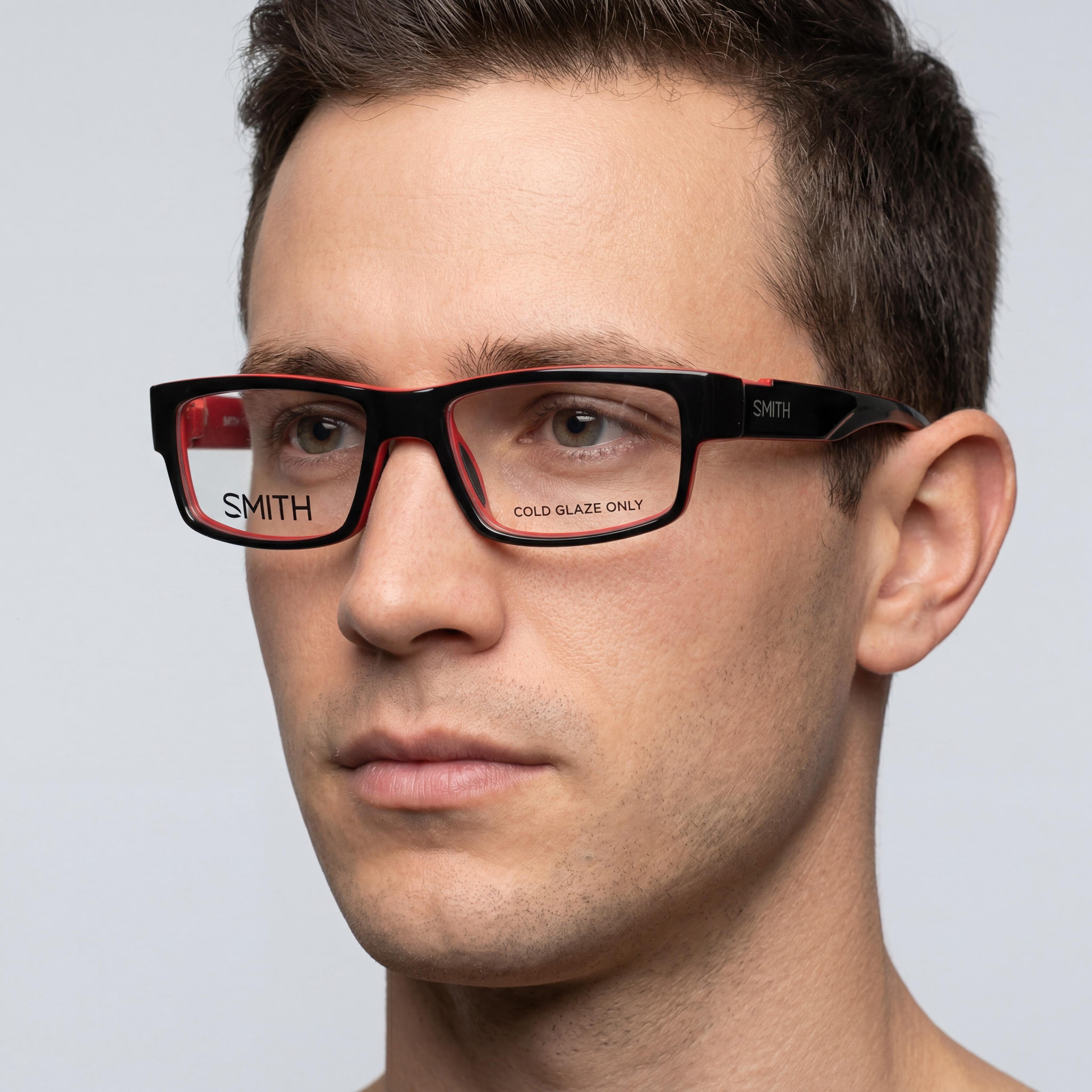 Smith Odyssey 0MV5 Men's Rectangular Black Red Plastic Non- Rx-Able Eyeglasses 53-19-140, Photo 4