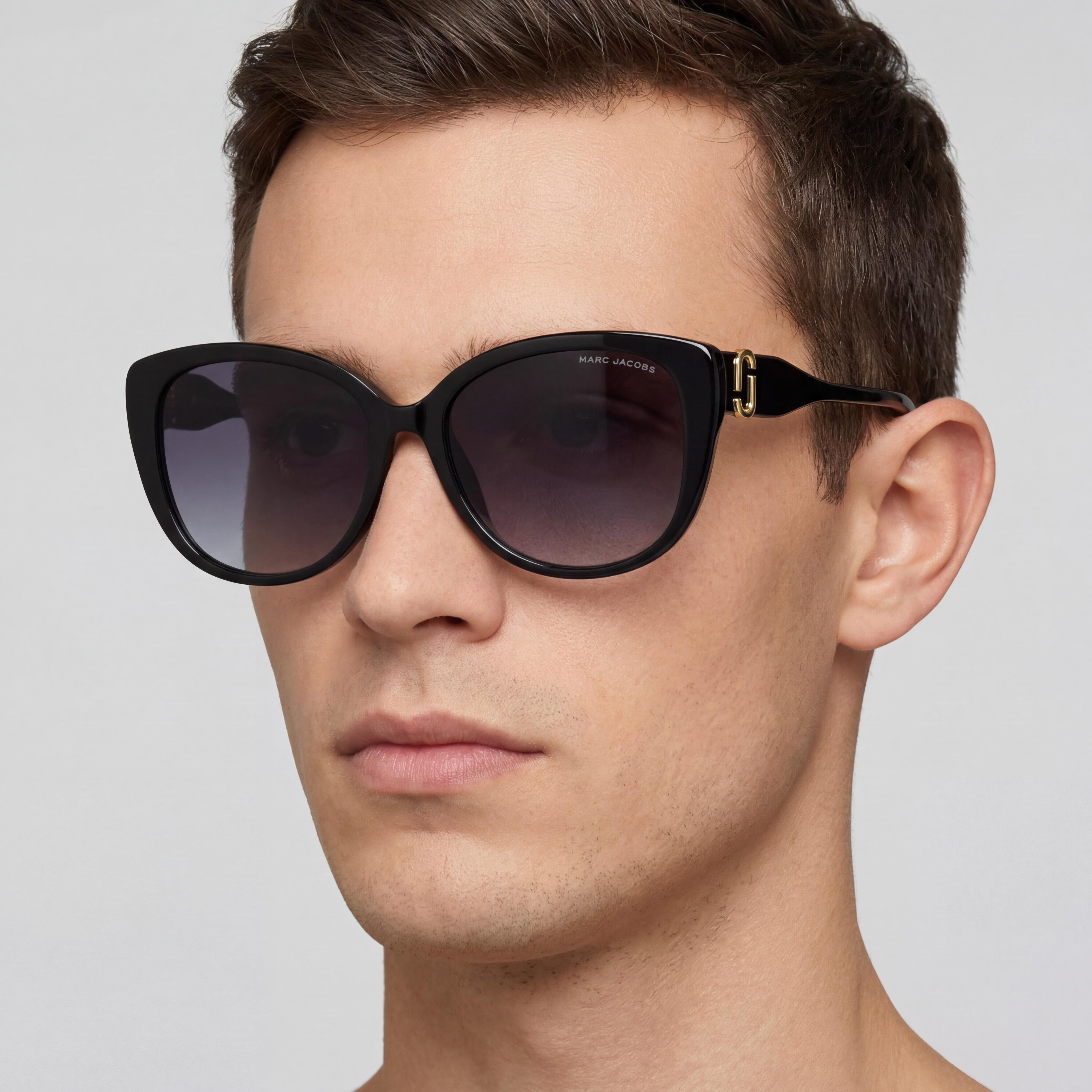 Gafas de sol Marc Jacobs MARC 791/F/S de acetato negro casual para hombre con lentes sombreadas gris oscuro no polarizadas de 57 mm, Photo 4