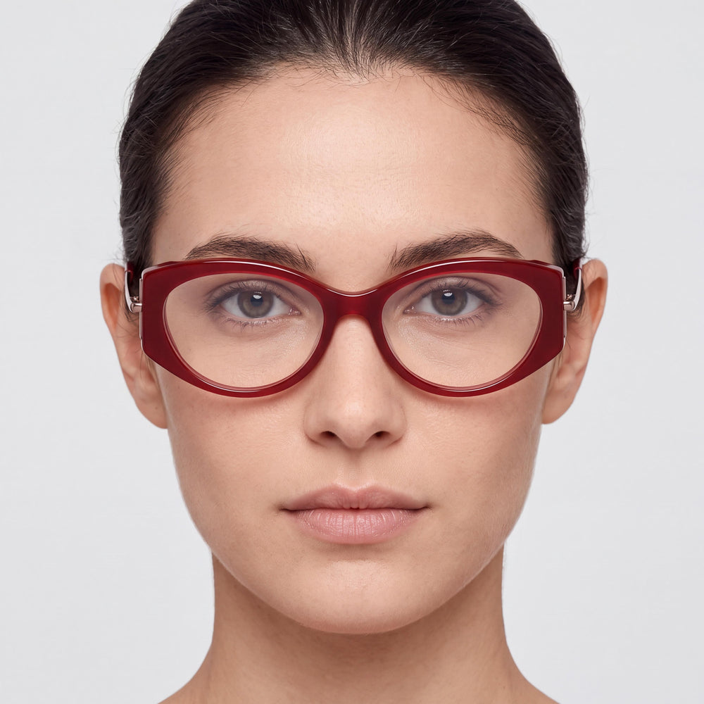 MaxMara Mm5204 Women's Optical Eyeglasses with Plastic Frame in Bordeaux Dark Bronze and Polycarbonate Lenses 52mm
