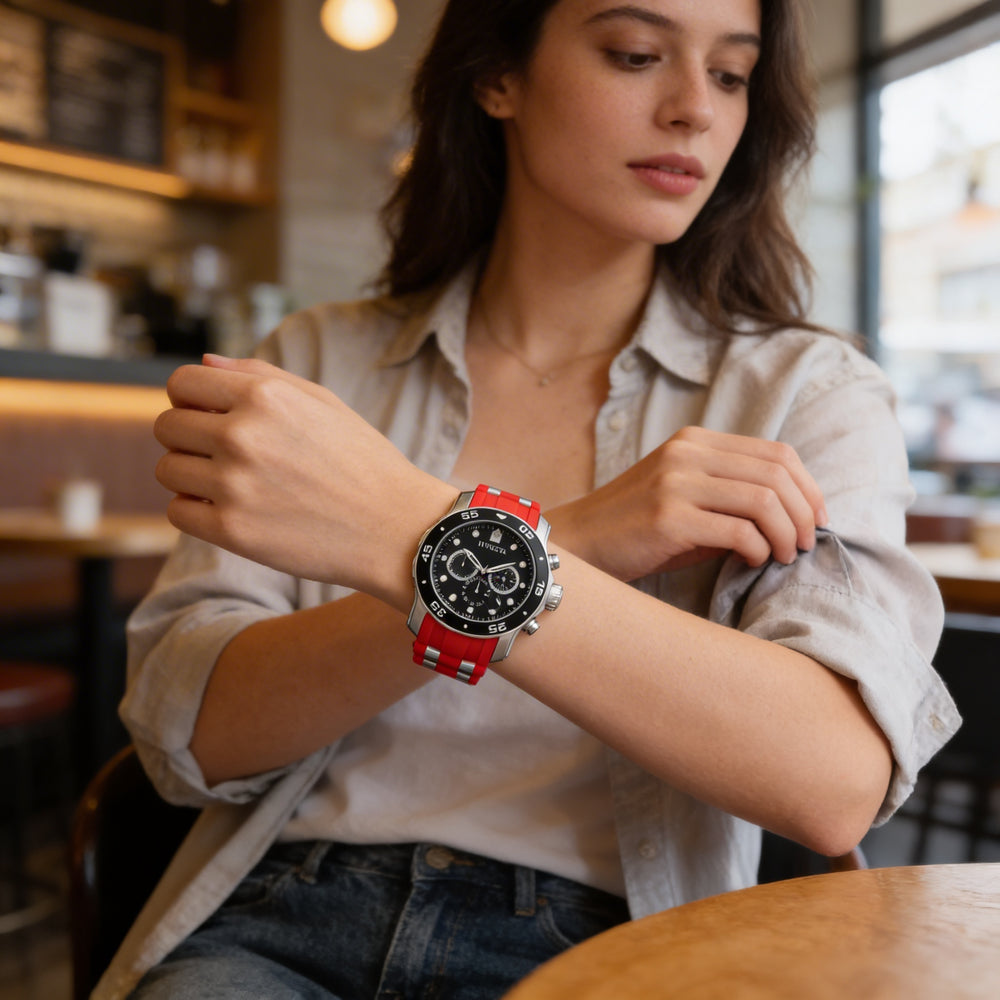 Reloj cronógrafo de cuarzo Invicta Pro Diver - SCUBA 49829 para hombre, de acero inoxidable y esfera negra de 48 mm.