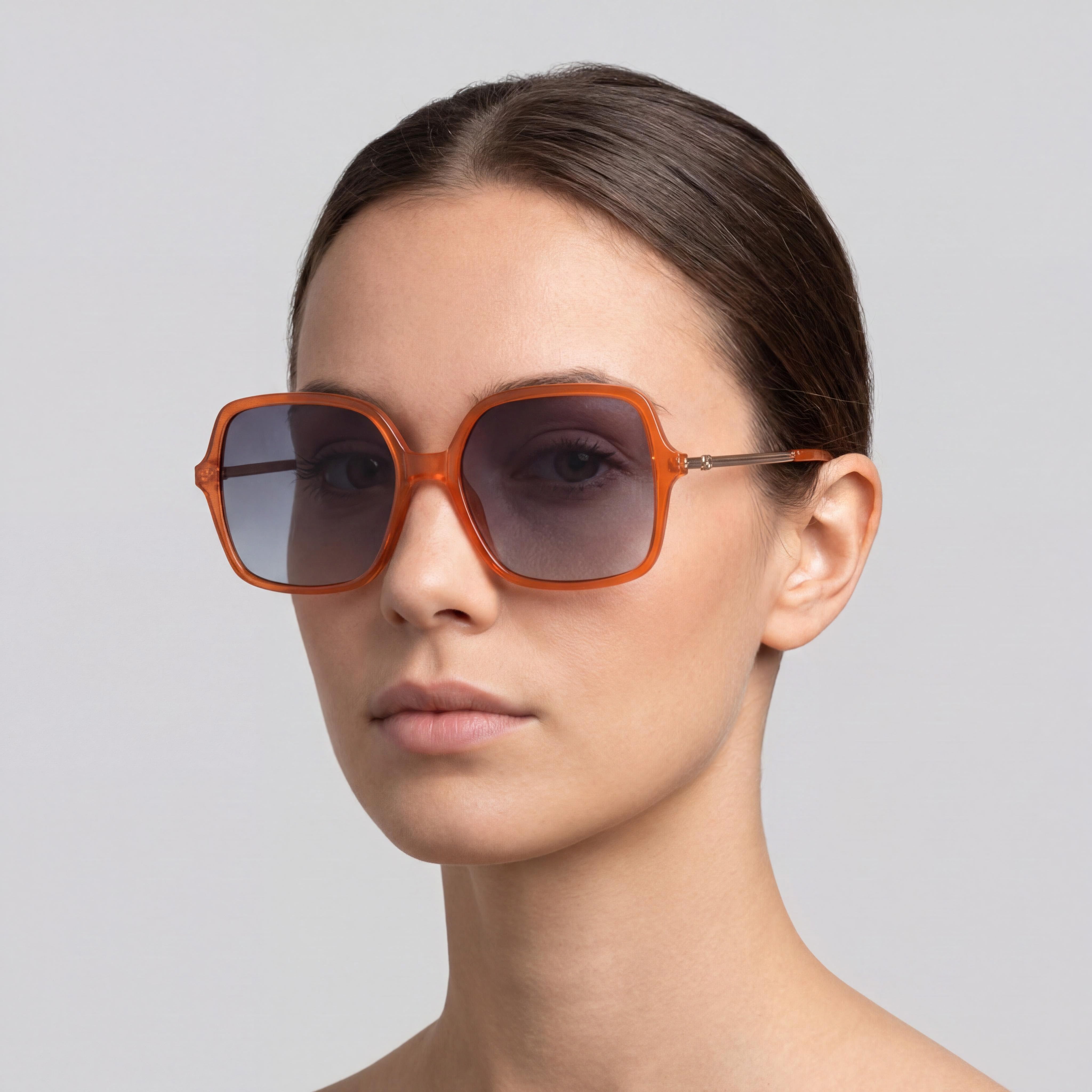 Gafas de sol Guess GU7845 naranjas degradadas cuadradas para mujer, 57 mm, Photo 5