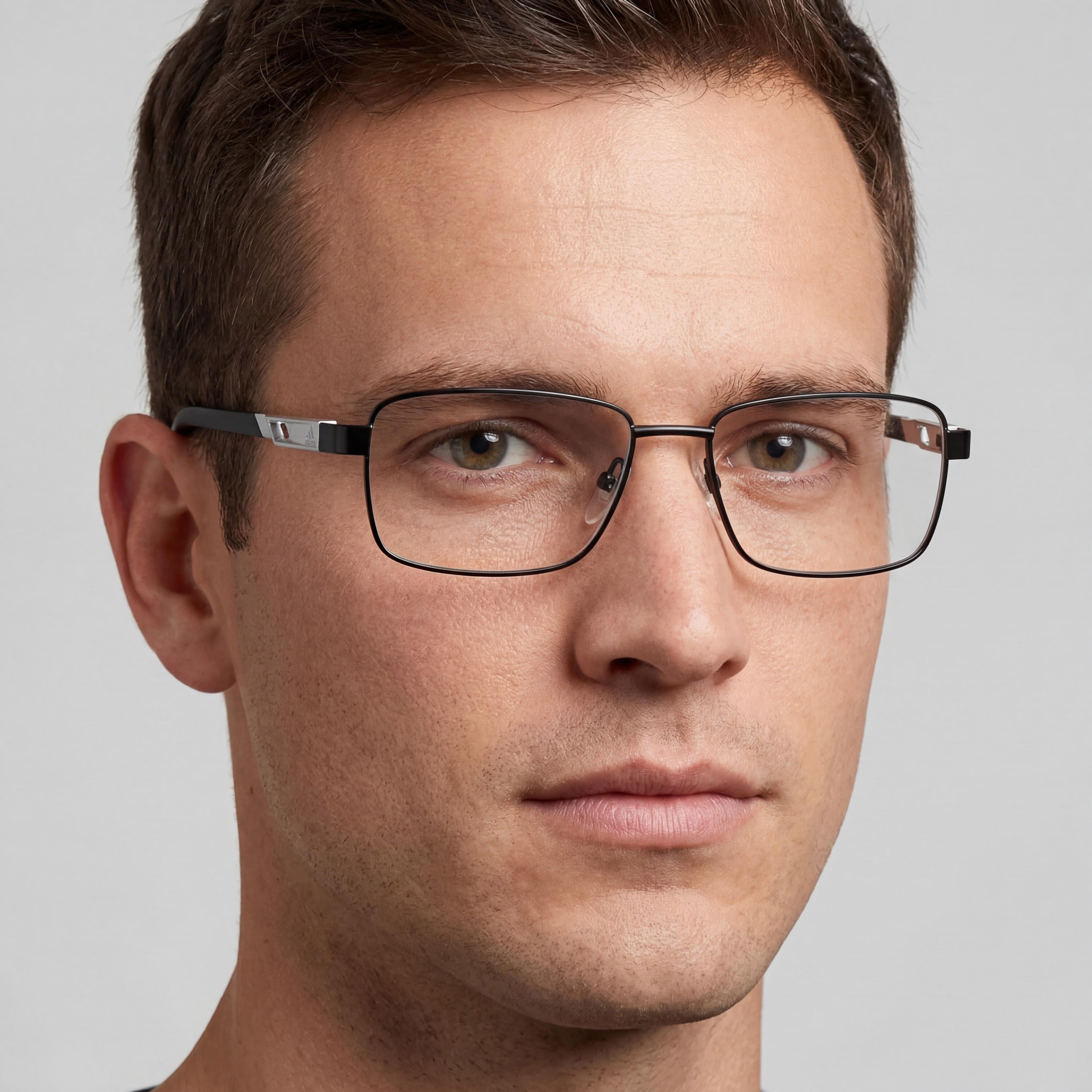Adidas Sp5025 Men's Matte Black Metal Frame with Clear Polycarbonate Lenses Eyewear 55mm, Photo 4