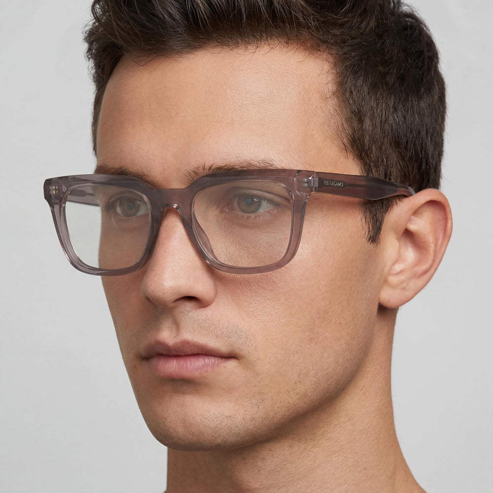 Gafas de sol Salvatore Ferragamo SF2990 para hombre, de acetato gris transparente, 52 mm