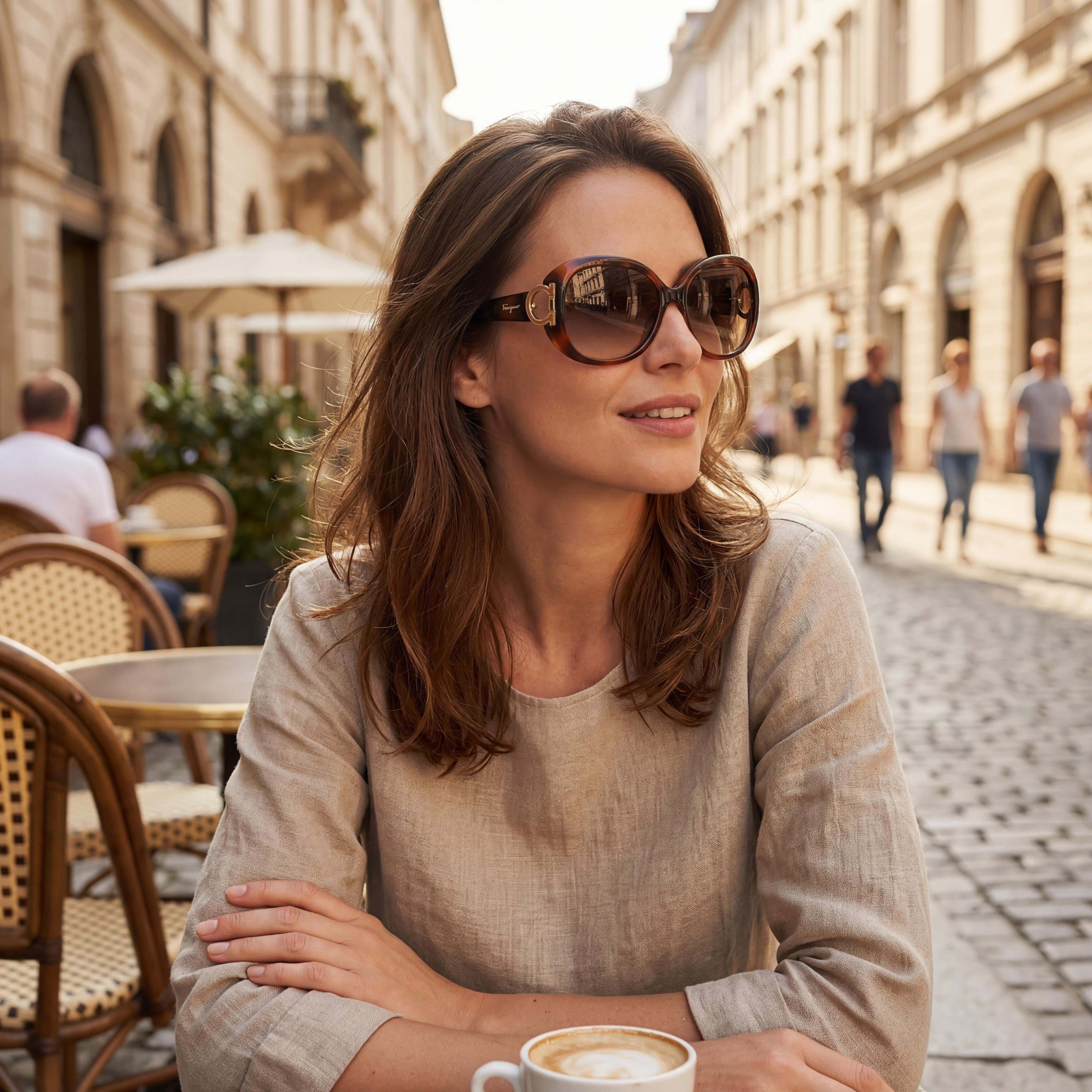 Salvatore Ferragamo Women's Sf668s Brown Plastic UV Protection Sunglasses with Brown Gradient Lenses 57mm, Photo 6