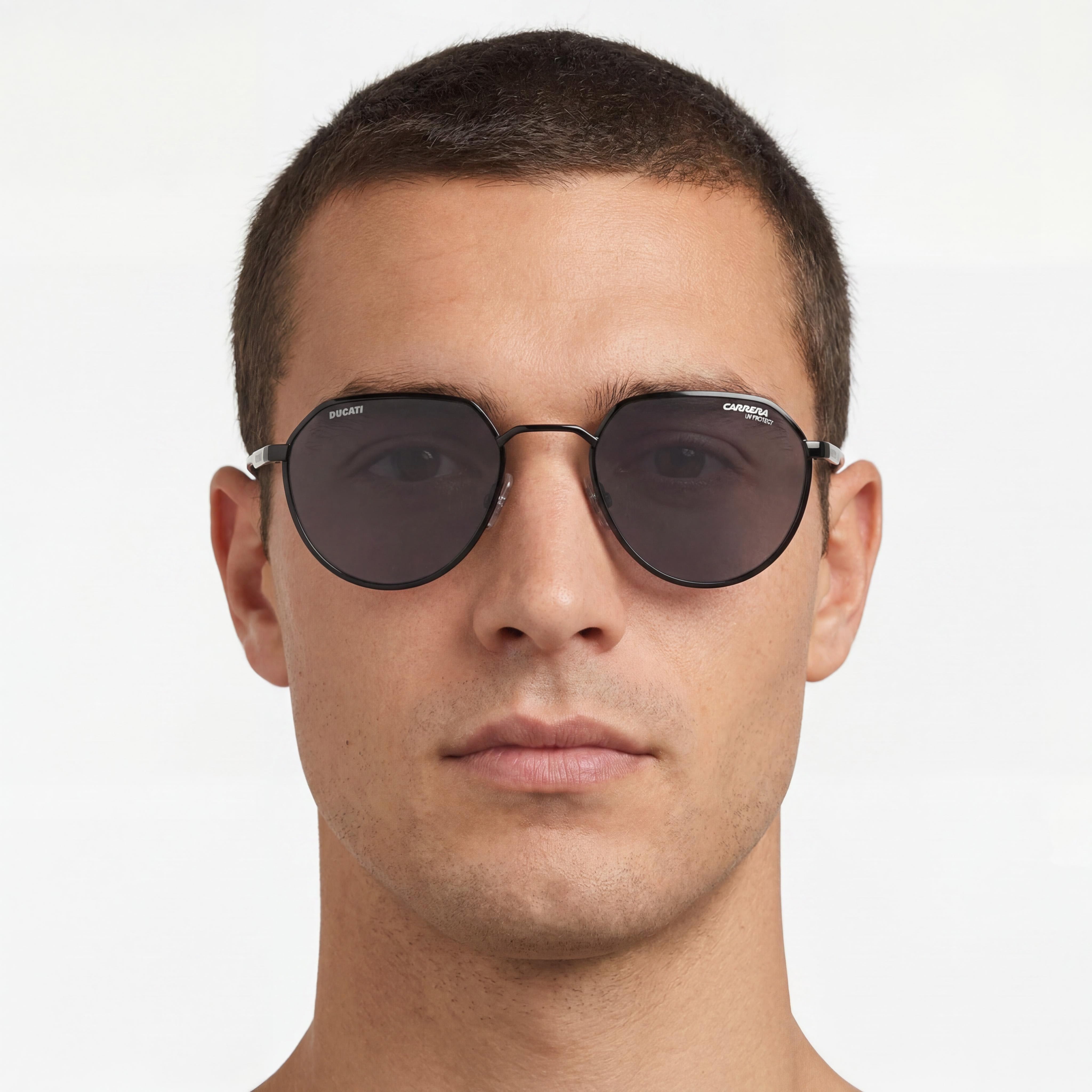 Gafas de sol Carrera Carduc 036/S para hombre, de metal negro, lentes de policarbonato no polarizadas, protección UV, 52 mm, Photo 4