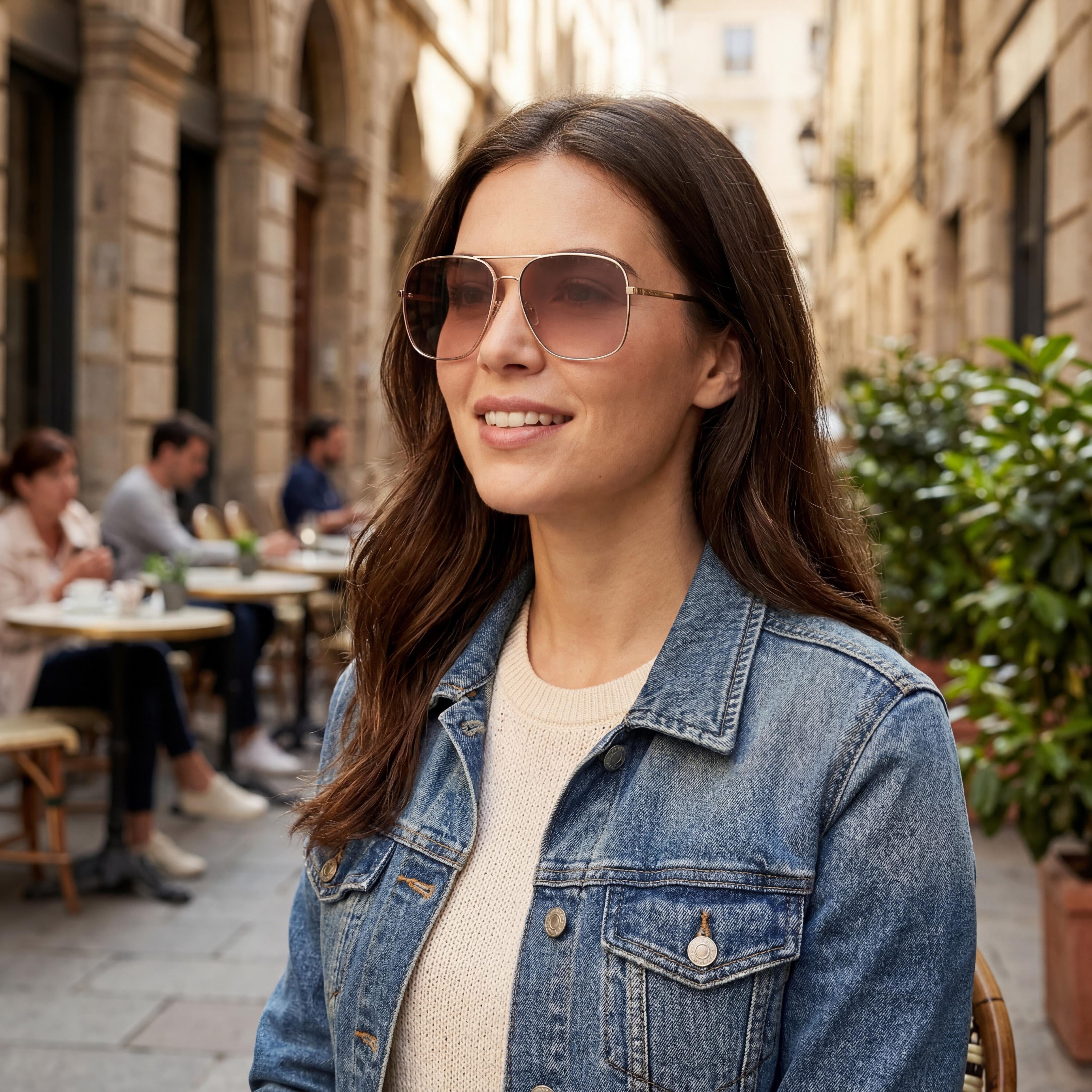 Gafas de sol Fossil Fos 3154/G/S para mujer, rojo, dorado, acero inoxidable, con efecto sombreado en marrón y rosa, 61 mm, Photo 6