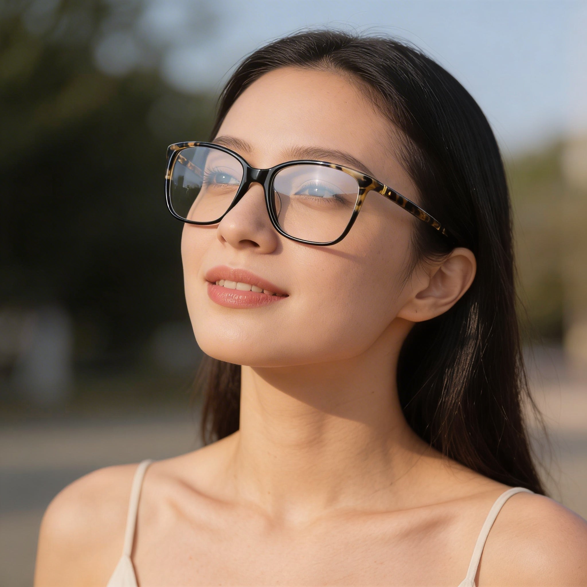 kate spade new york Karlyn Women's Black Havana Plastic Full-Rim Rectangle Eyeglasses 51mm, Photo 4