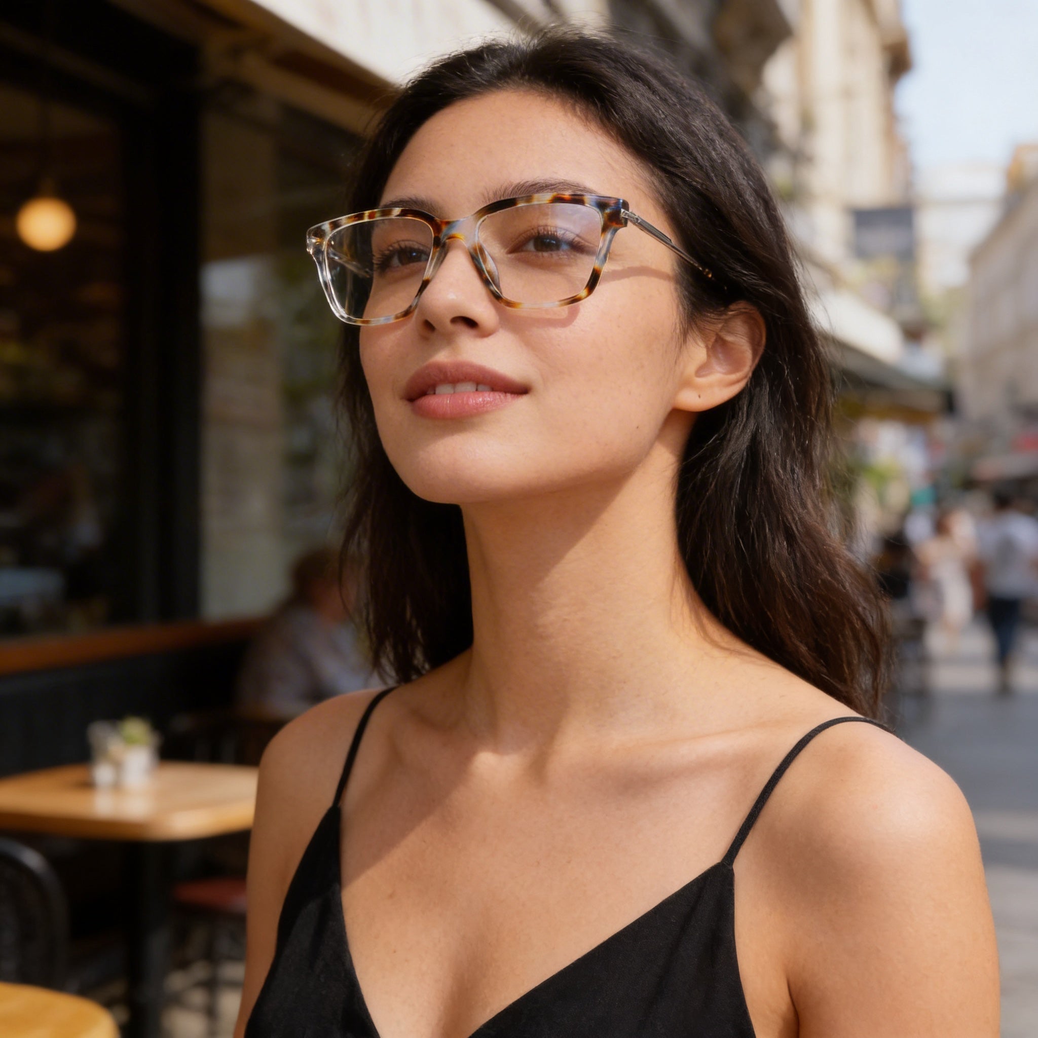 DKNY Women's DK7012 Classic Style Acetate Frame Non-Polarized Sunglasses Bone/Ink Tortoise 53mm, Photo 5