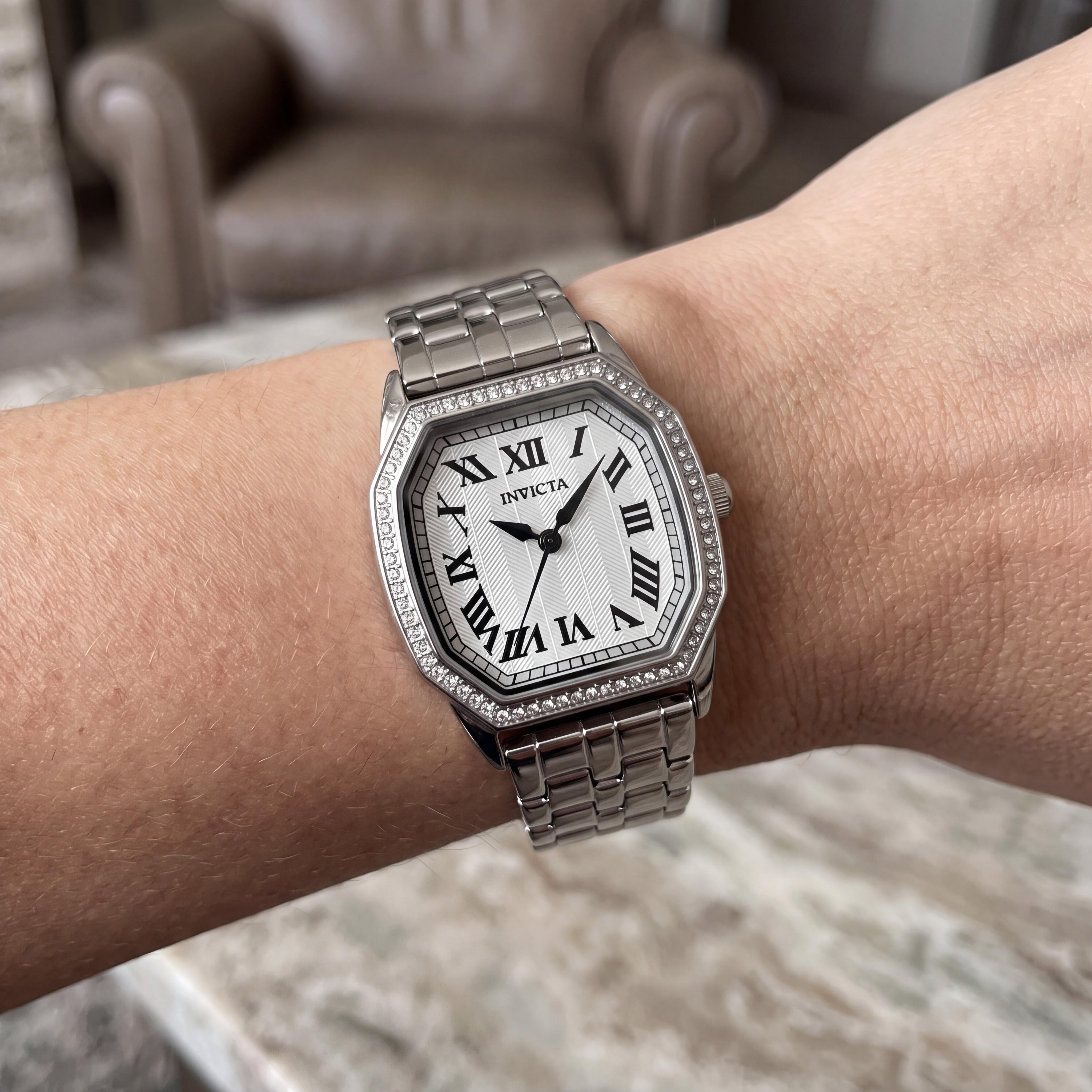 Invicta Wildflower 48998 Women's 27mm Stainless Steel Quartz Silver Dial Bracelet Watch, Photo 4