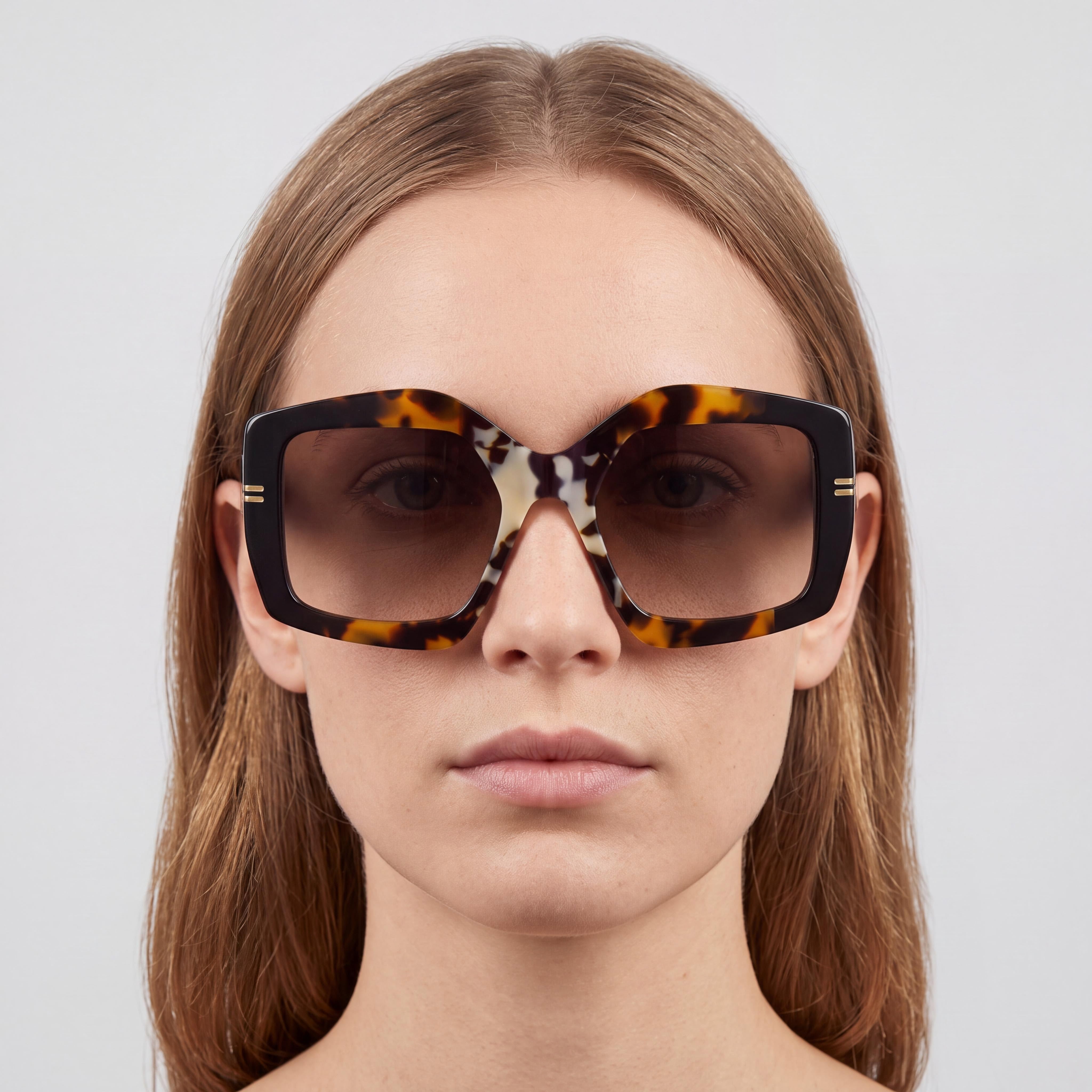 Gafas de sol Marc Jacobs Mj 1109/S para mujer, de plástico ligero, montura marrón havana, lentes marrón degradado con protección UV, 53 mm, Photo 4