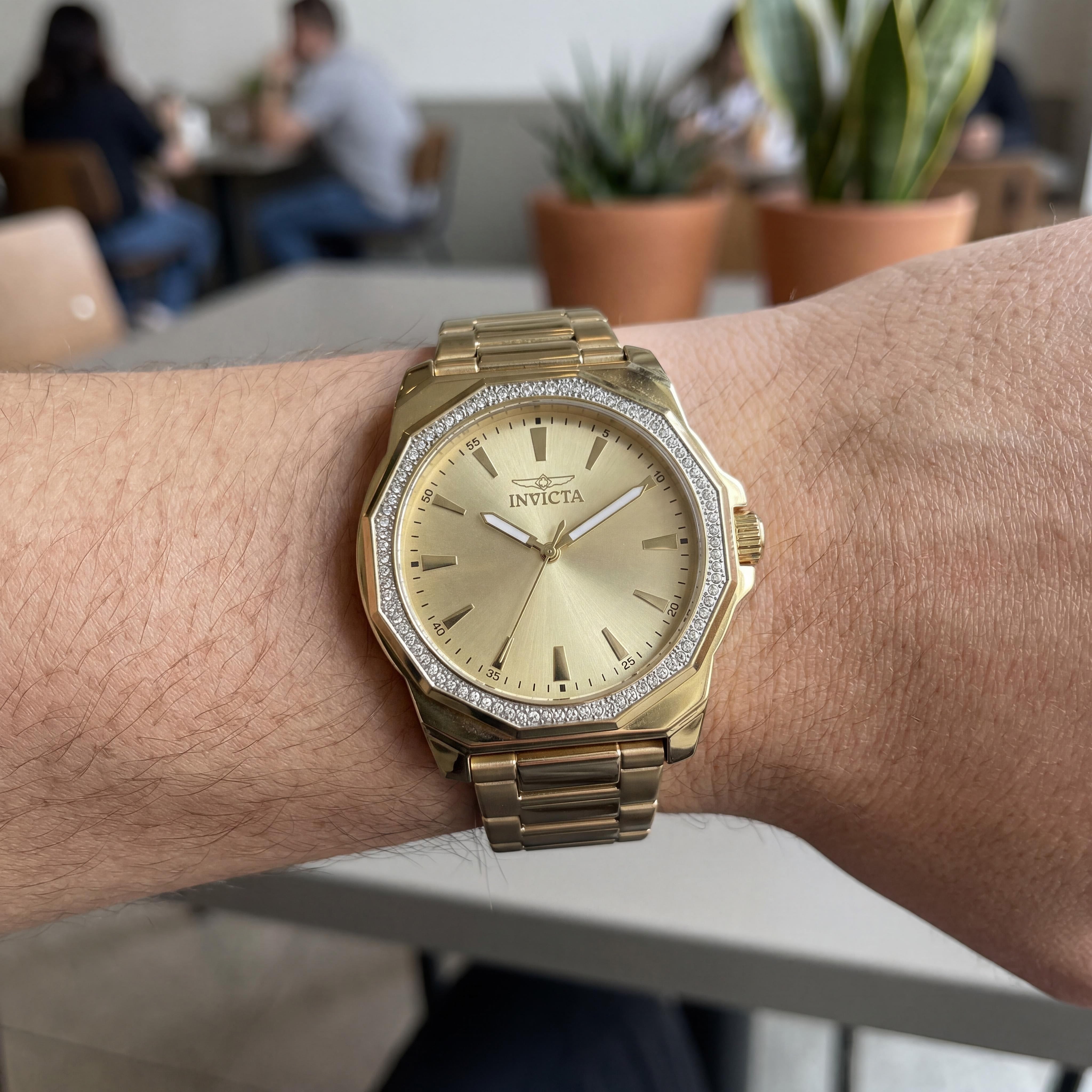Invicta Speedway 49108 Unisex Quartz Stainless Steel Bracelet Watch, Gold Dial, 42mm Case, 3 ATM Water Resistant, Photo 4
