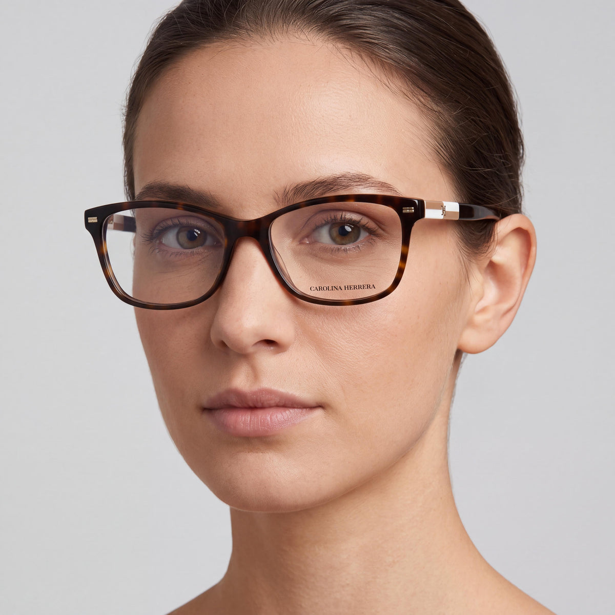 Carolina Herrera 0160 Women's Multicolored Plastic Frame Eyewear with Polycarbonate Havana Beige Lenses 54mm, Photo 5