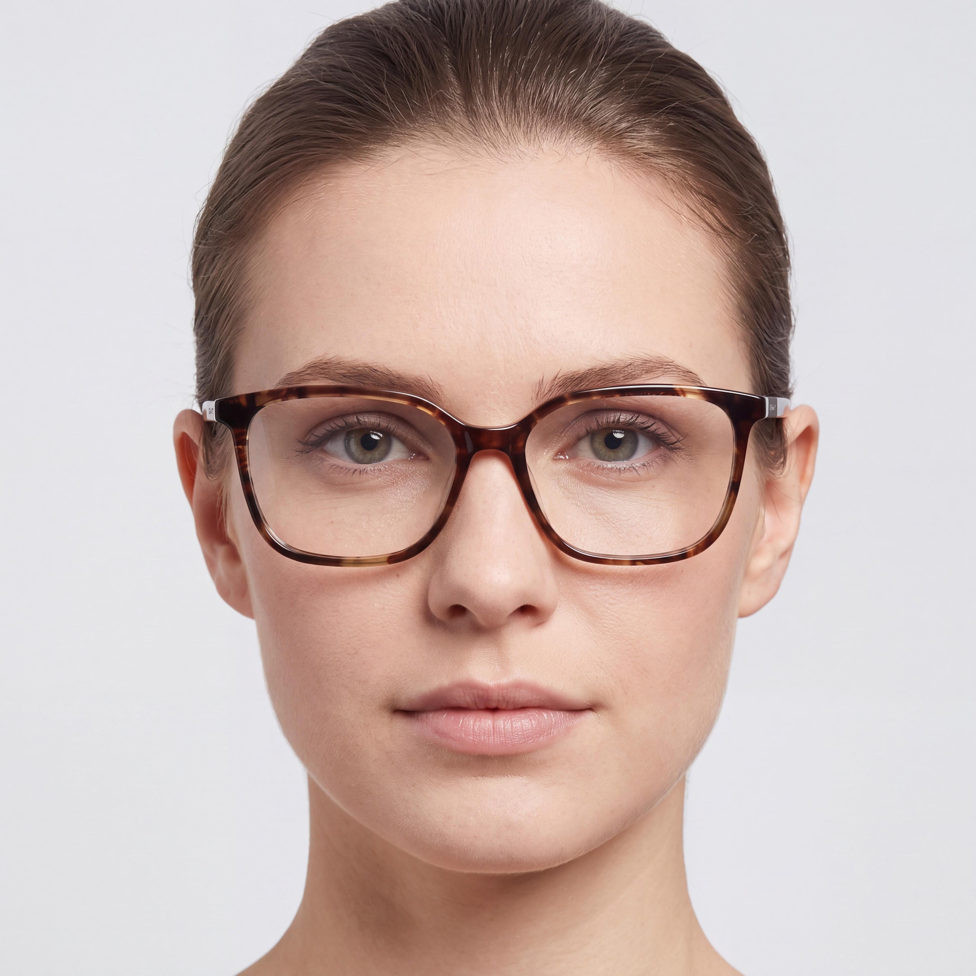 GANT Modern Women's Eyeglasses featuring Dark Havana Plastic Frame and Polarized Clear Lenses, Size 50mm, Photo 3