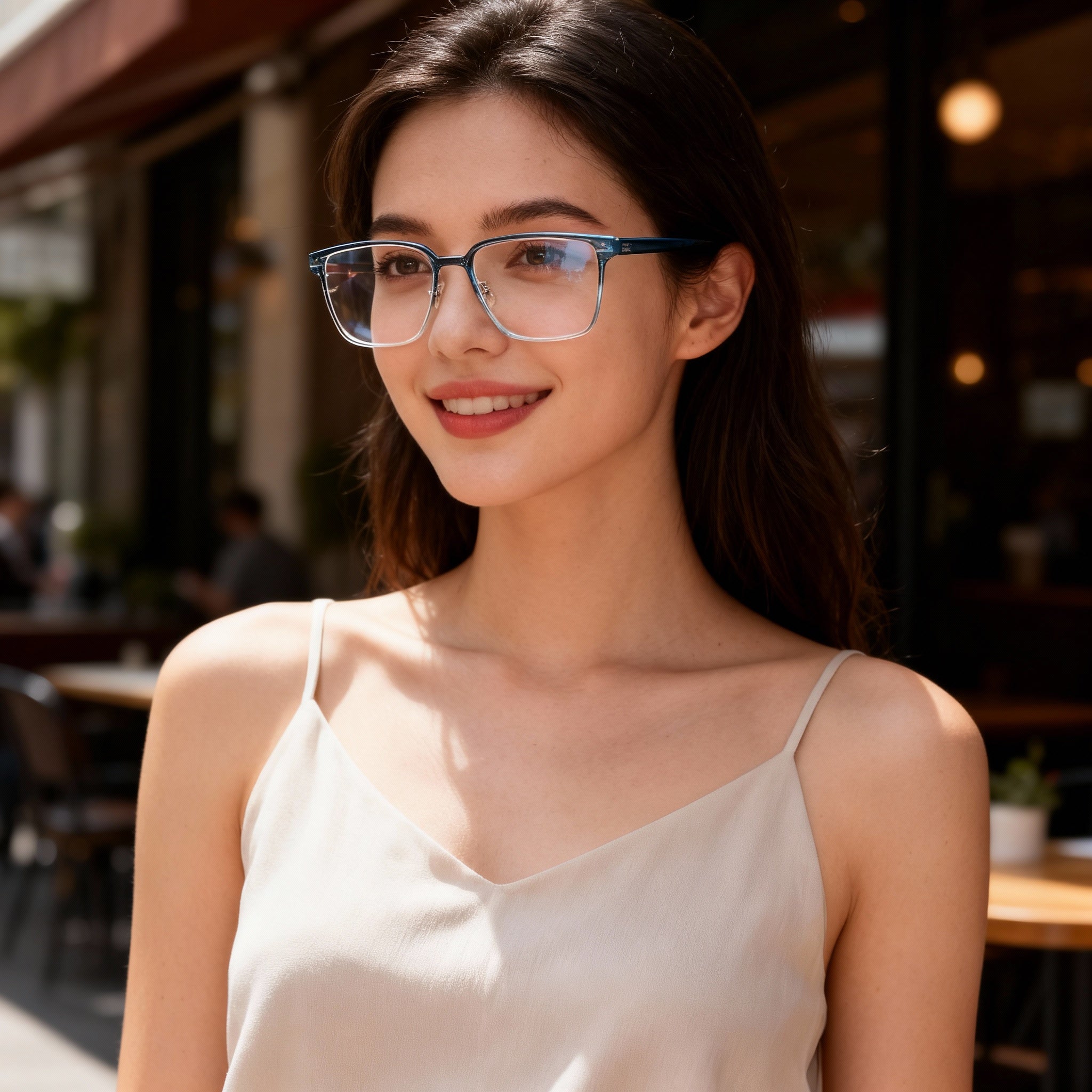 GUESS Gu50047 Women's Blue Lightweight Acetate Optical Frames, 54mm Lens, 15mm Bridge, 150mm Temple, Photo 6